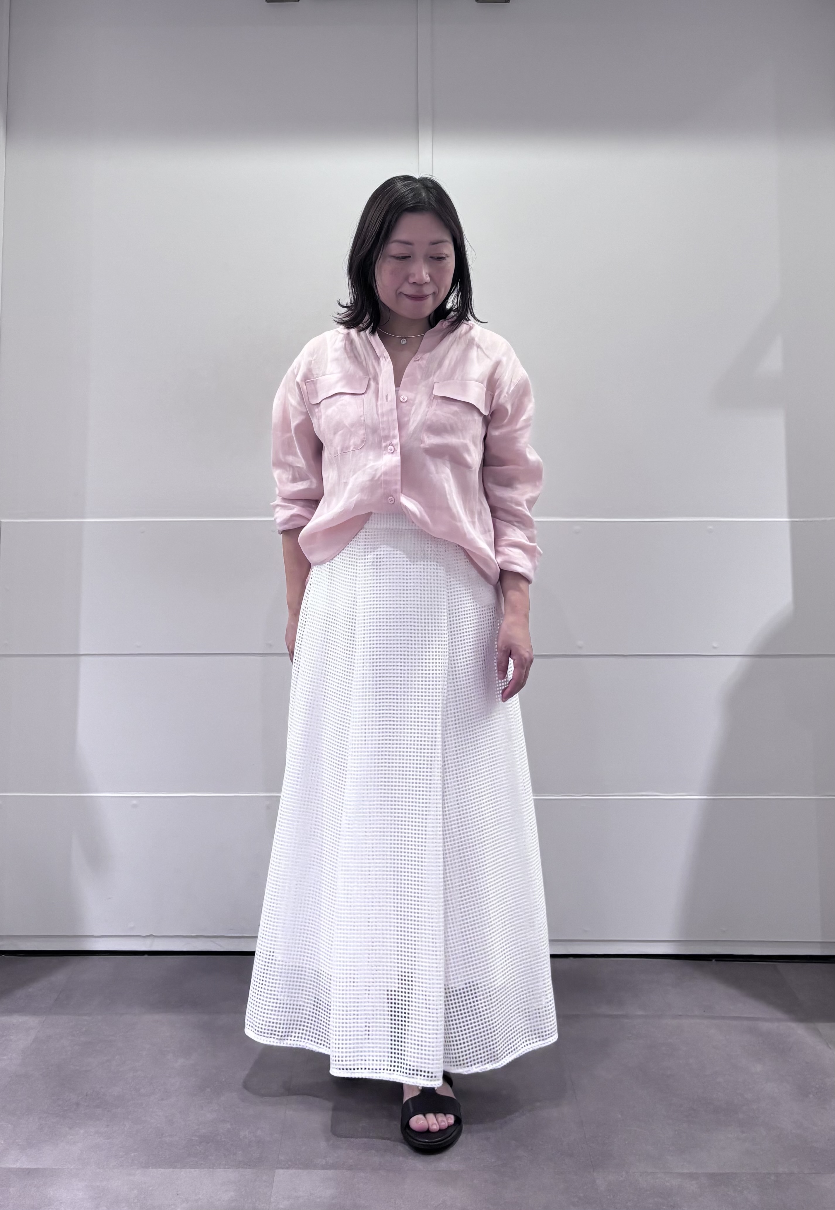 TOKOさんの「UNTITLED｜【古畑星夏さん着用/洗える/後ろウエストゴム】スクエアメッシュスカート」を使ったコーディネート