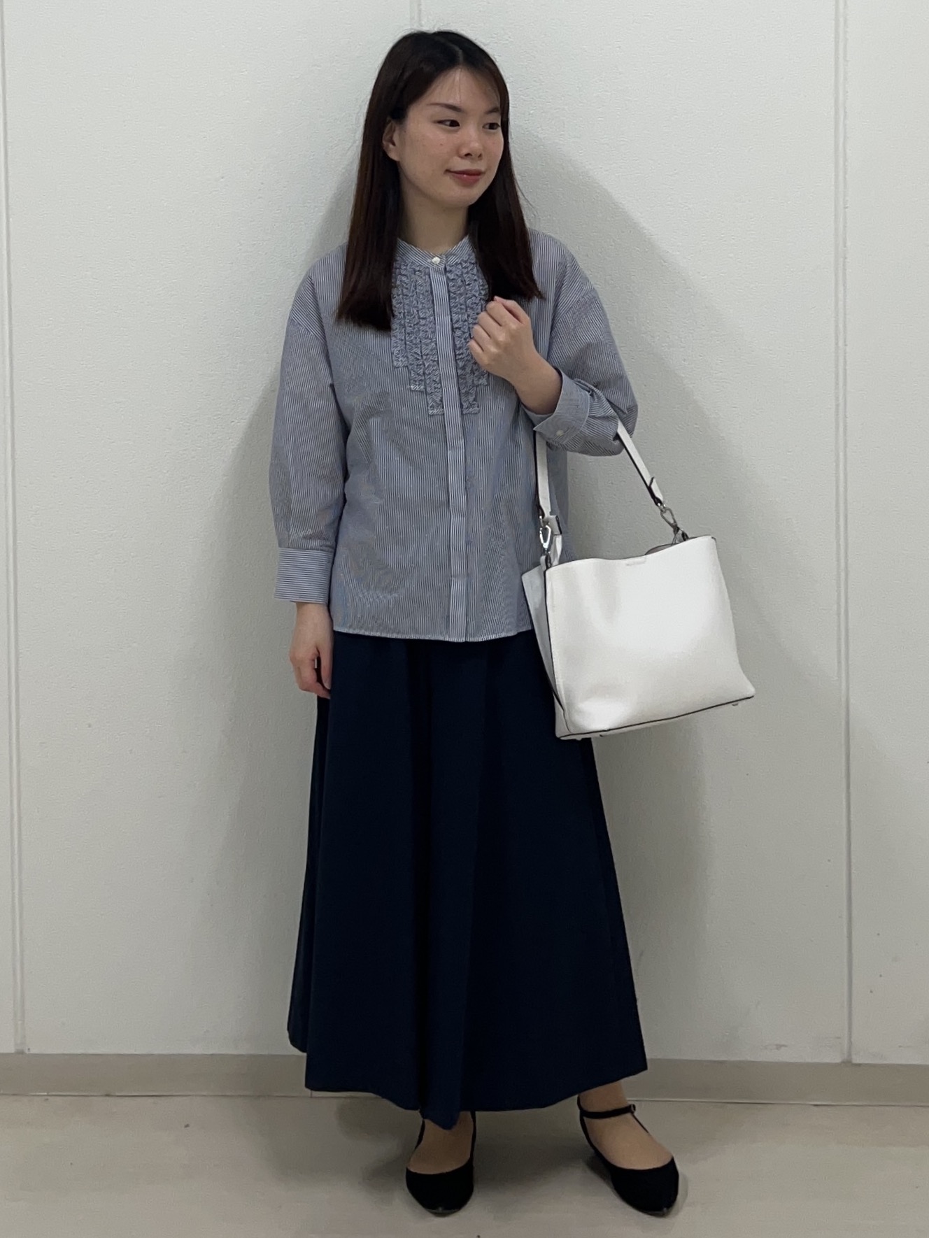 ゆうさんの「Reflect｜【接触冷感】八分袖フロントフリルブラウス」を使ったコーディネート