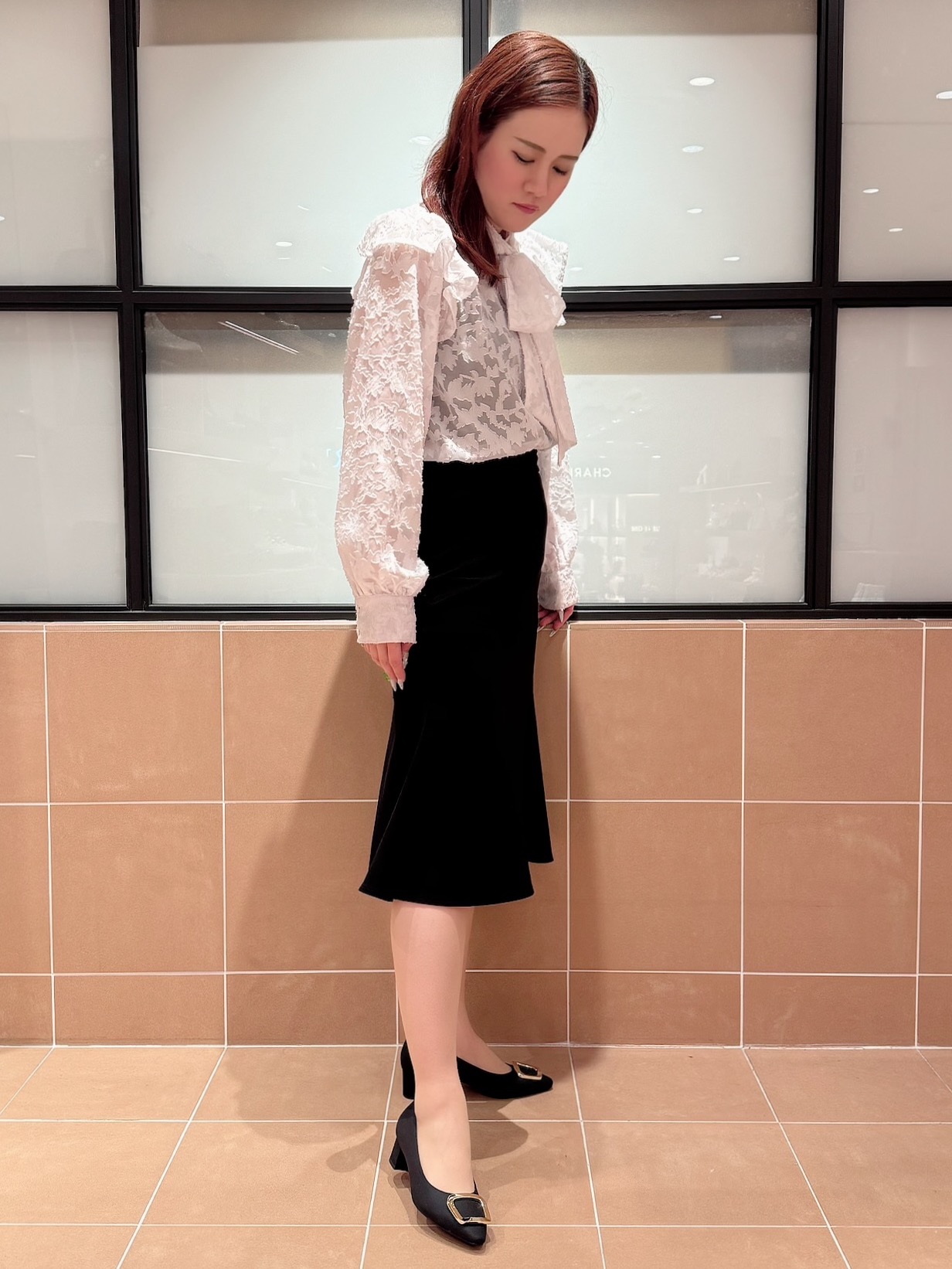 すみれさんの「ESPERANZA｜スクエアバックルパンプス」を使ったコーディネート