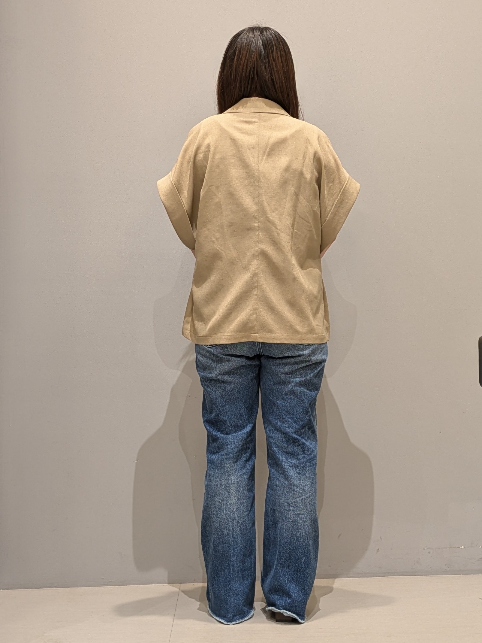 yukaさんの「THE SHOP TK｜【夏の通勤スタイルに】涼やかな着心地 麻調ダブルブレストジャケット」を使ったコーディネート