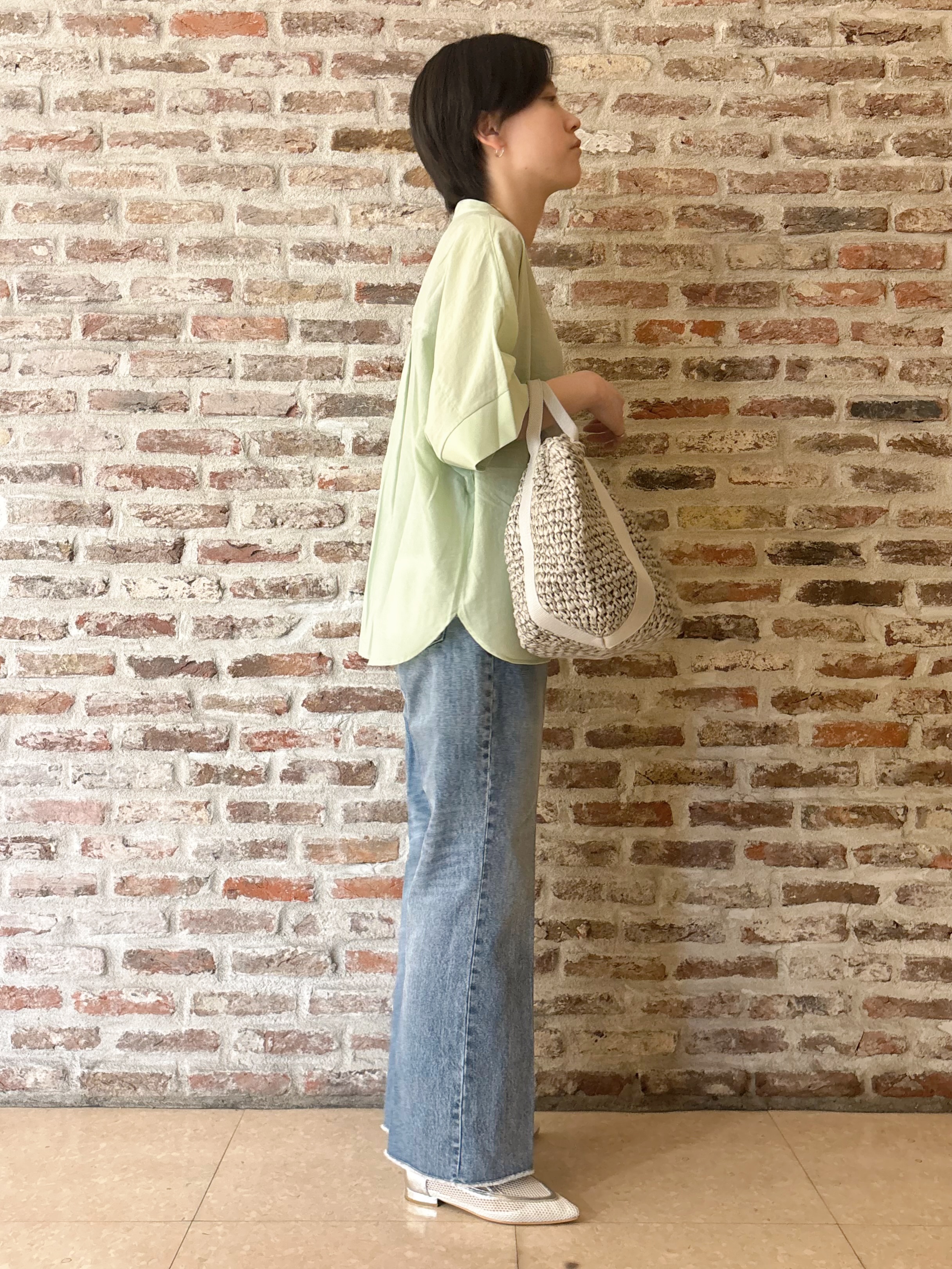しばさんの「THE SHOP TK｜【高レビュー/体型カバー】さらっと快適 ドルマン5分袖ブラウス」を使ったコーディネート