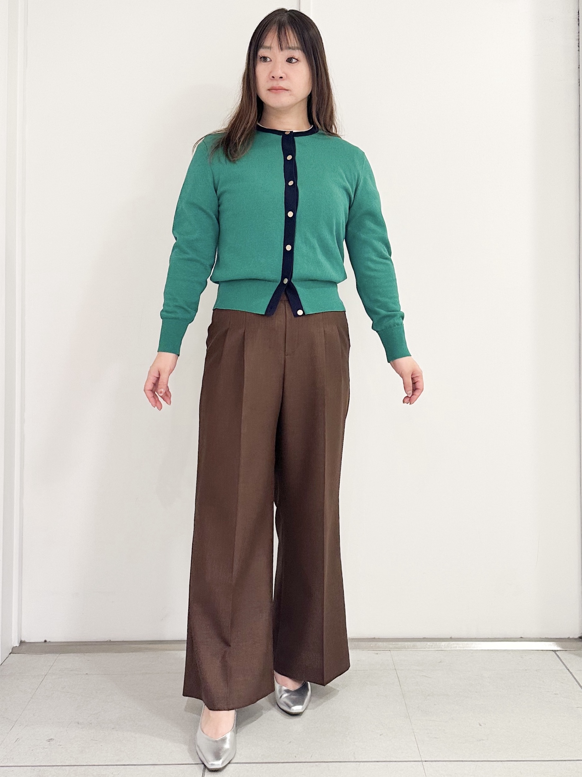 miさんの「Reflect｜【アンサンブル可】バイカラーカーディガン」を使ったコーディネート