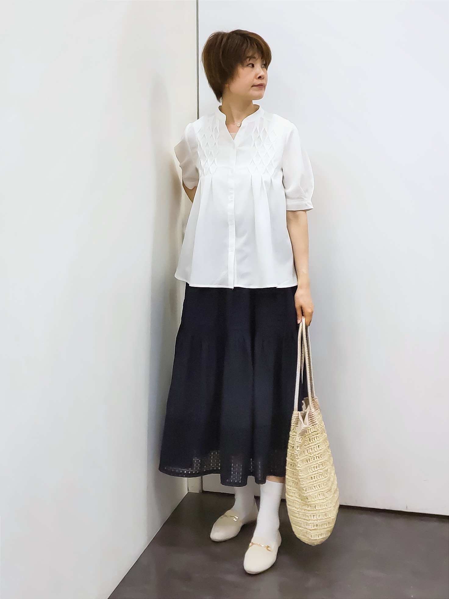 やまちゃんさんの「grove｜高評価！【接触冷感／UVカットetc】ベーシックショートカーディガン」を使ったコーディネート