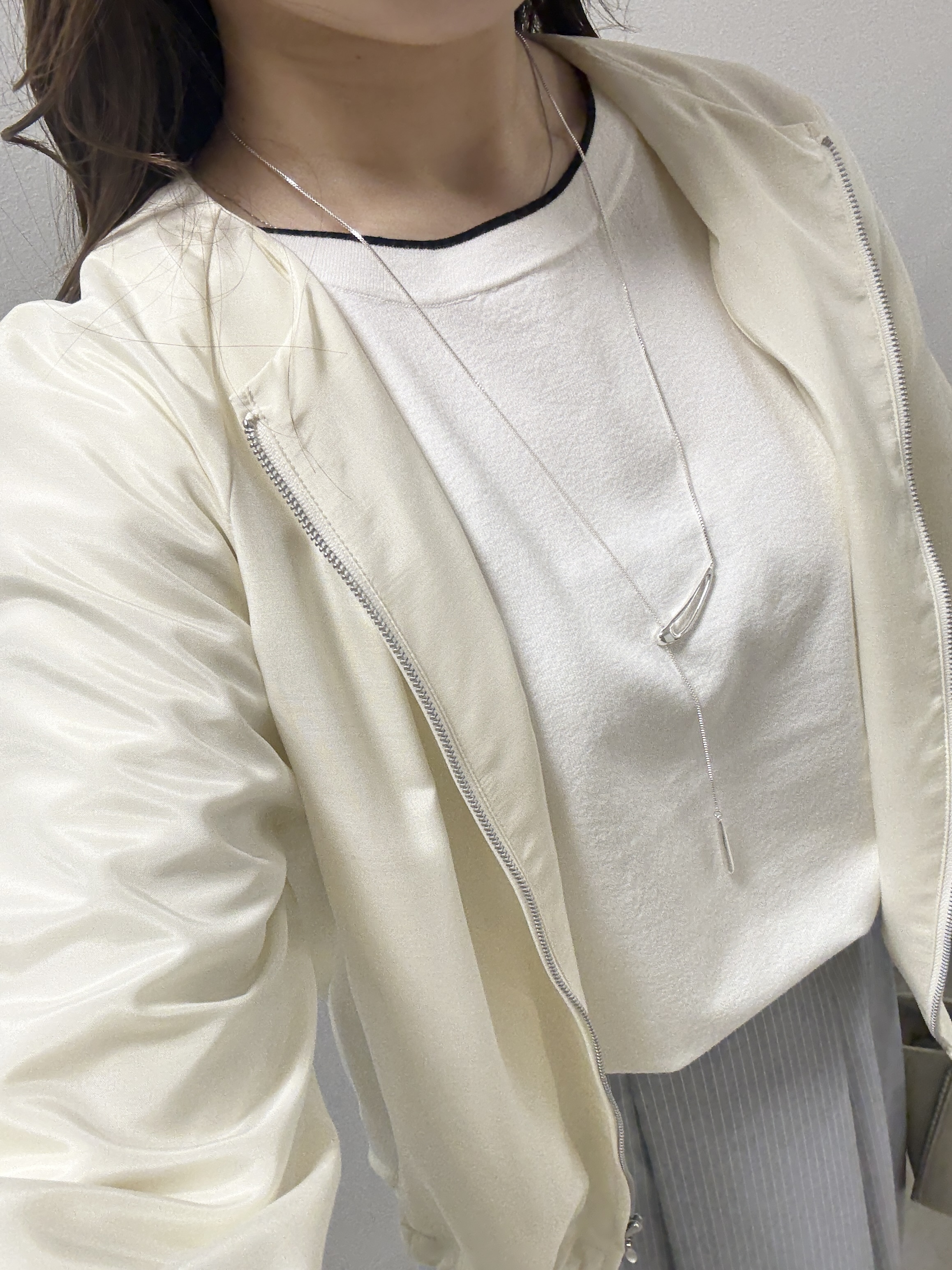 kahoさんの「INDIVI｜【洗える／大人シアー】エアリー バルーンブルゾン」を使ったコーディネート