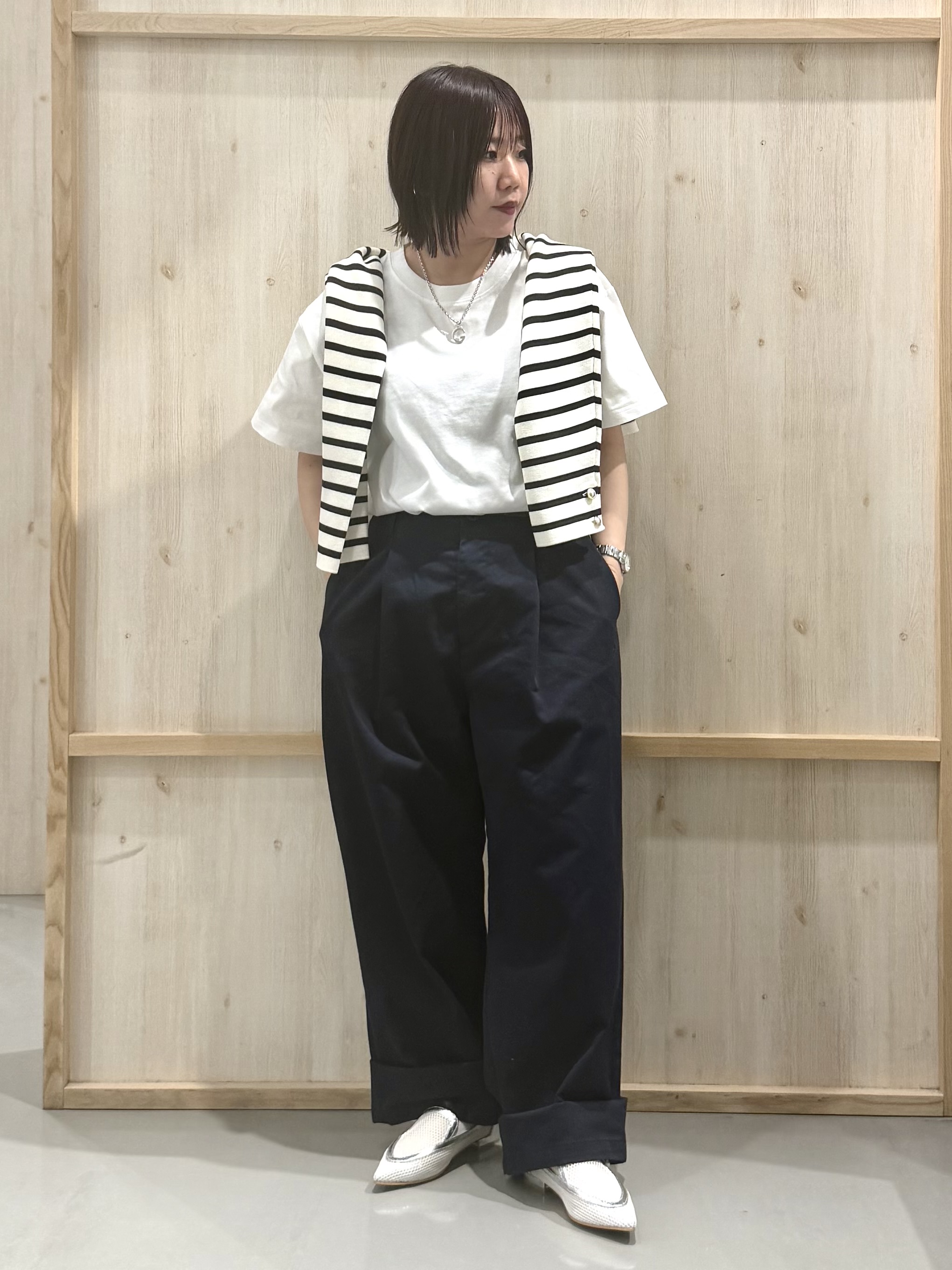 nanaさんの「THE SHOP TK｜ハーフミラノカーデ」を使ったコーディネート