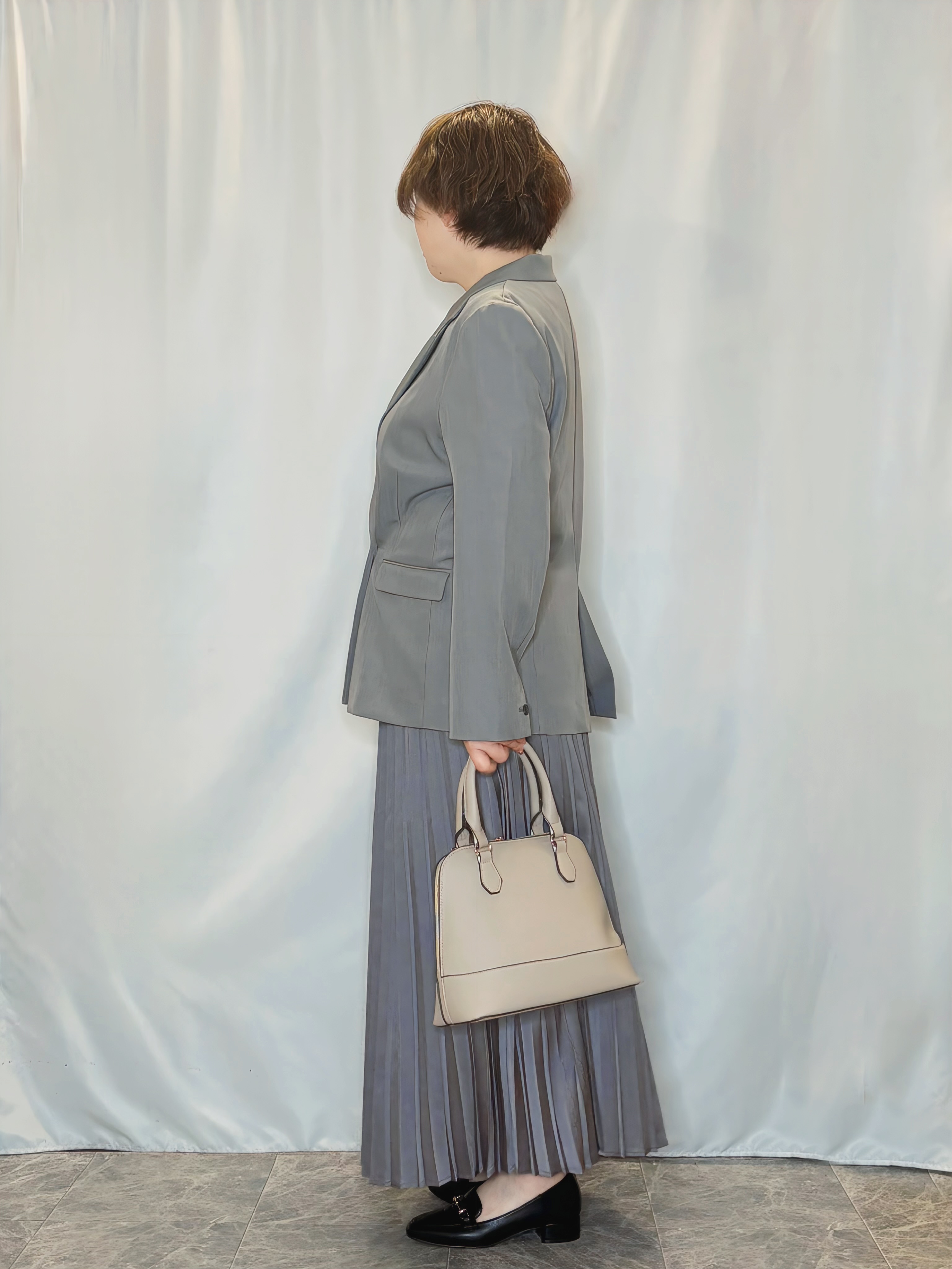 たみさんの「SHOO･LA･RUE｜【洗濯機可/イージーケア/UV】オンオフ使える　ゆったりダブルジャケット」を使ったコーディネート