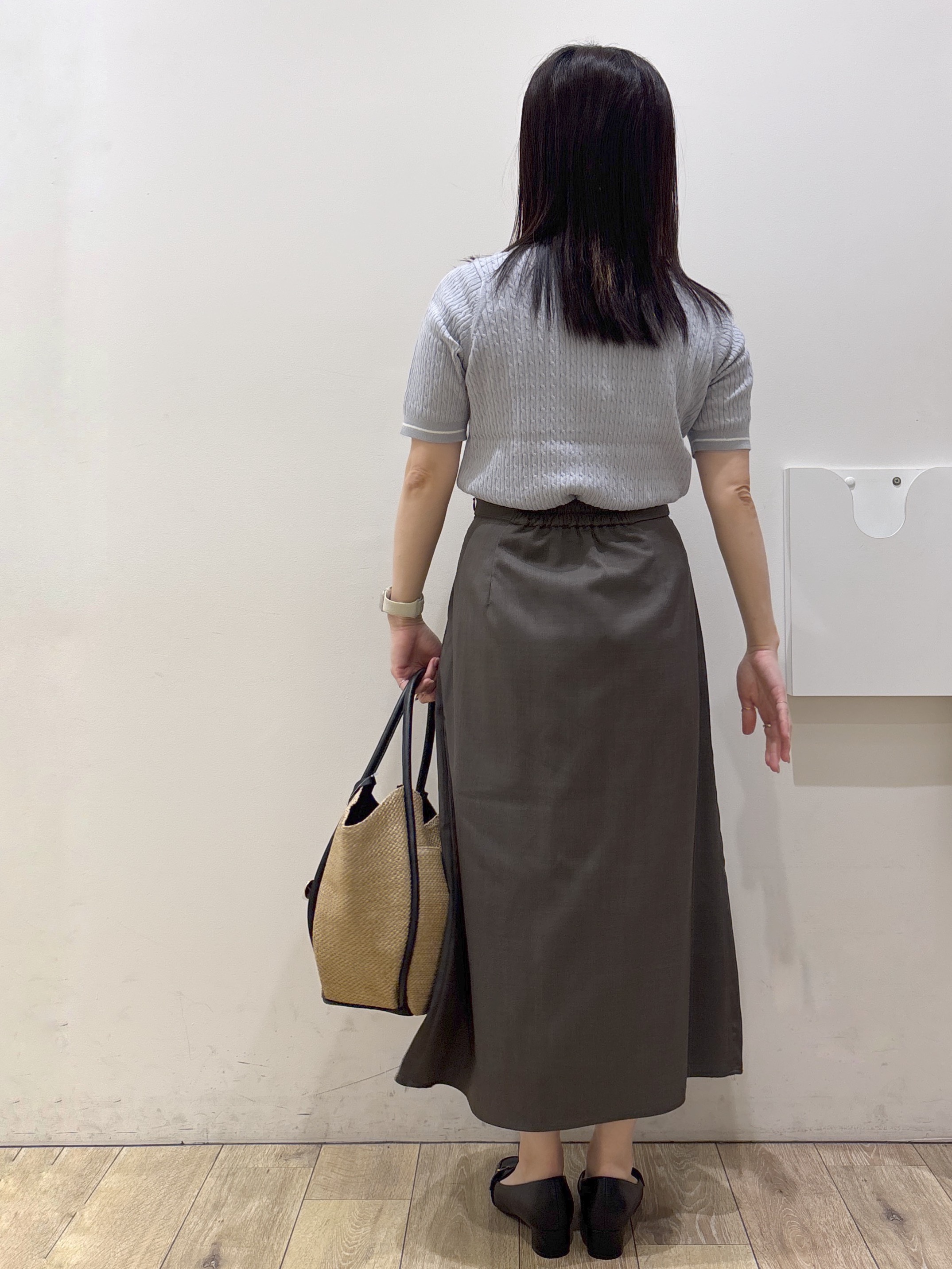 mameさんの「OPAQUE.CLIP｜【UV】バイカラーダブルライン半袖カーディガン《洗濯機OK》」を使ったコーディネート