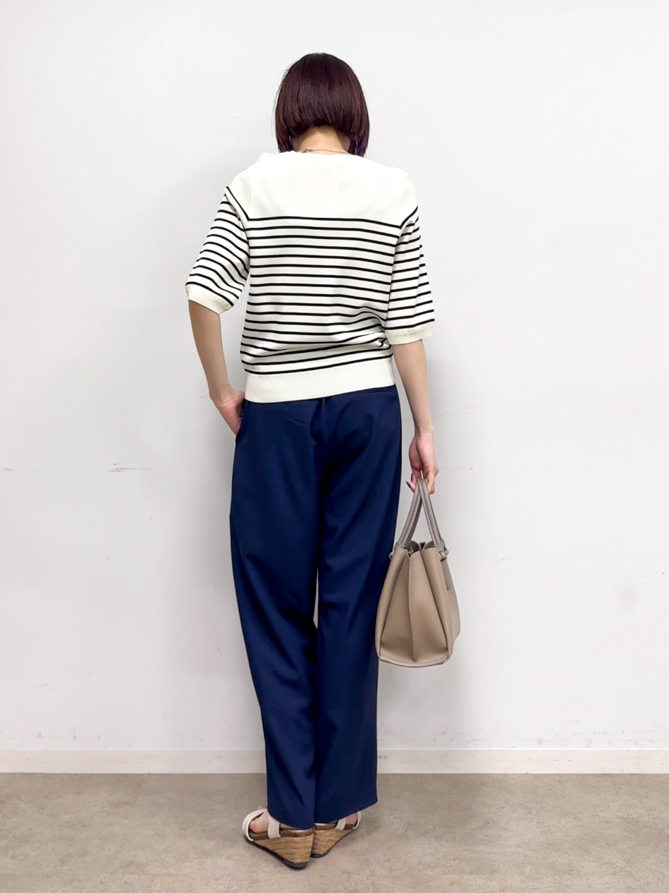 𝐜𝐡𝐢𝐤𝐚さんの「SHOO･LA･RUE｜【毎日洗える/S-LL/ひんやり/UV】上半身すっきり 二の腕見せない5分袖ニット」を使ったコーディネート