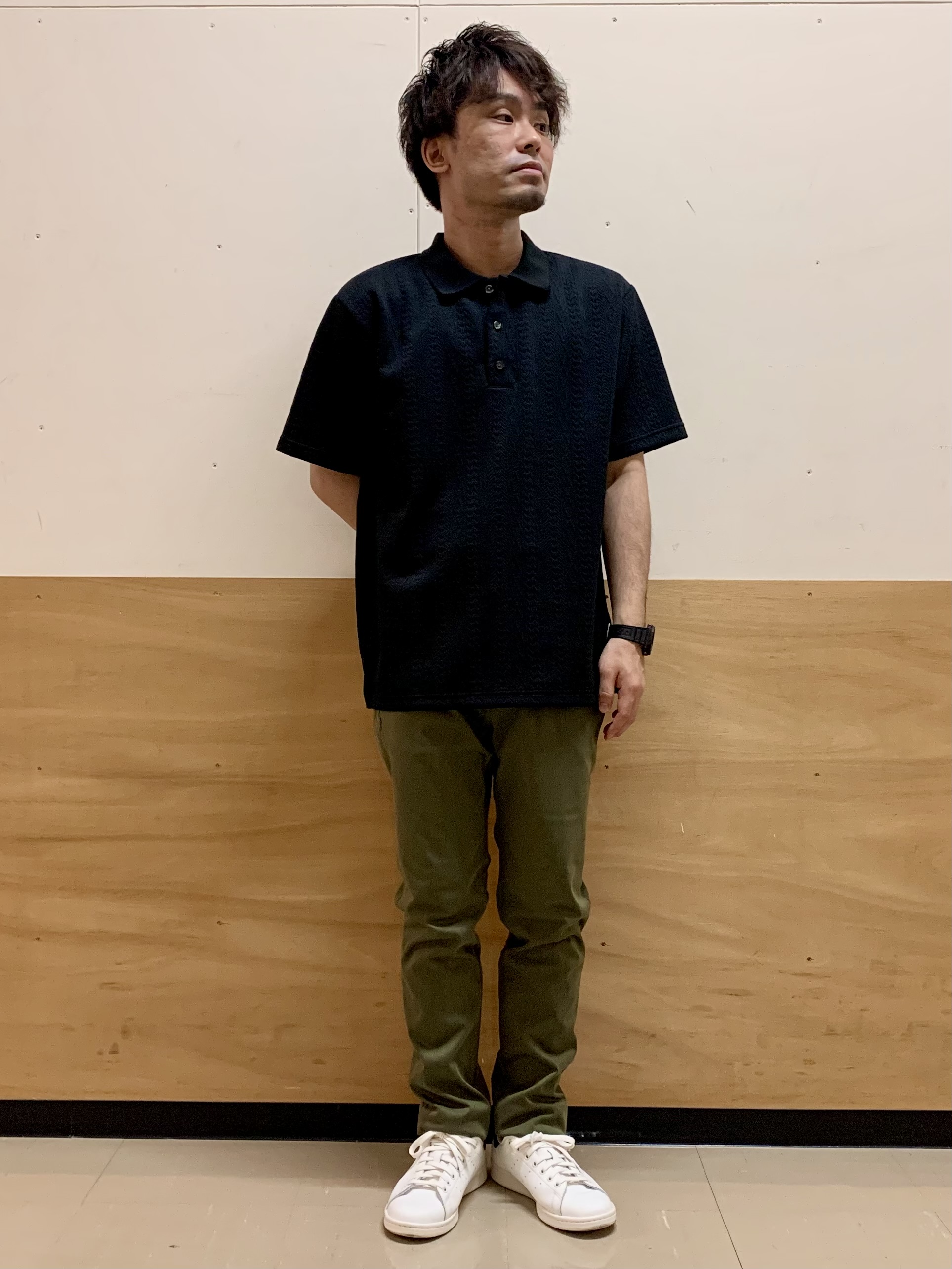 MATUさんの「THE SHOP TK｜【シンプルすぎない大人の表情】ケーブルフクレポロシャツ 吸水速乾/UVケア/洗濯機OK」を使ったコーディネート