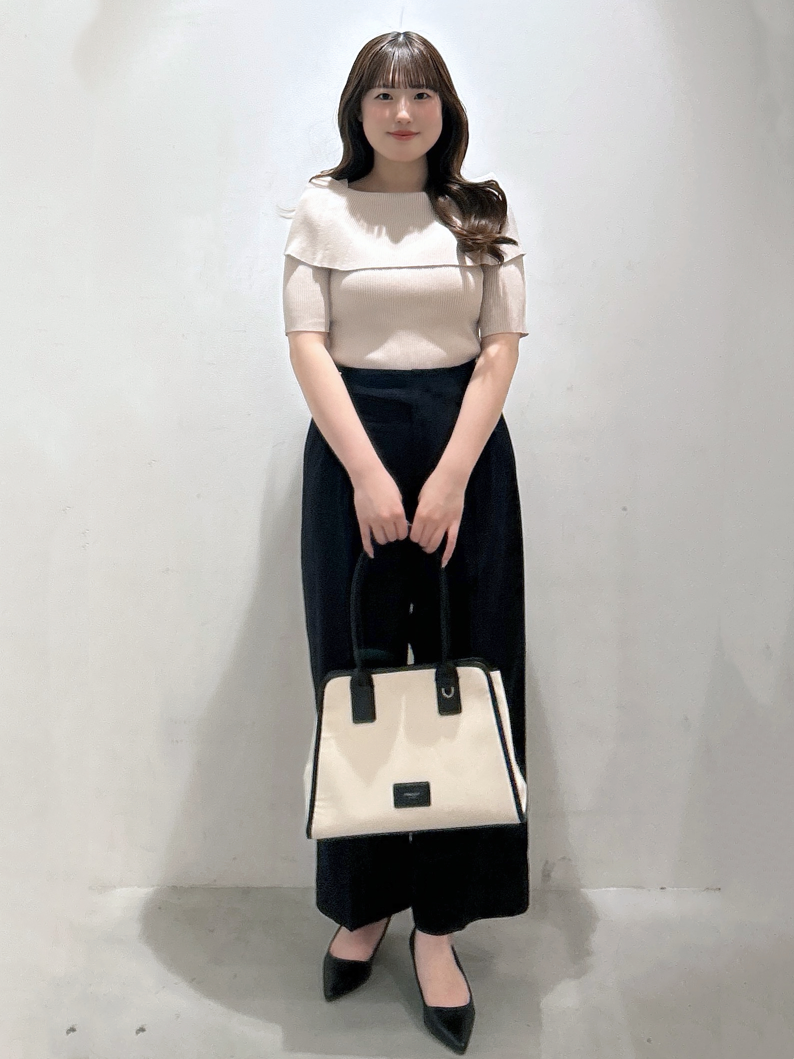 sayaさんの「OPAQUE.CLIP｜オフショル風リブニット【洗濯機OK】」を使ったコーディネート