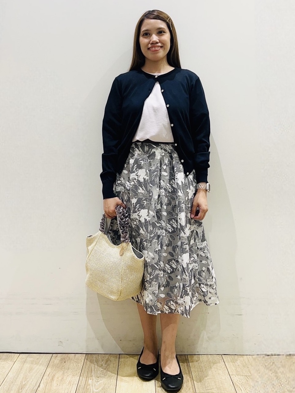 Ririさんの「index｜【接触冷感】タックパフスリーブブラウス《吸水速乾／防シワ／洗濯機OK／XS～3L／6col》」を使ったコーディネート