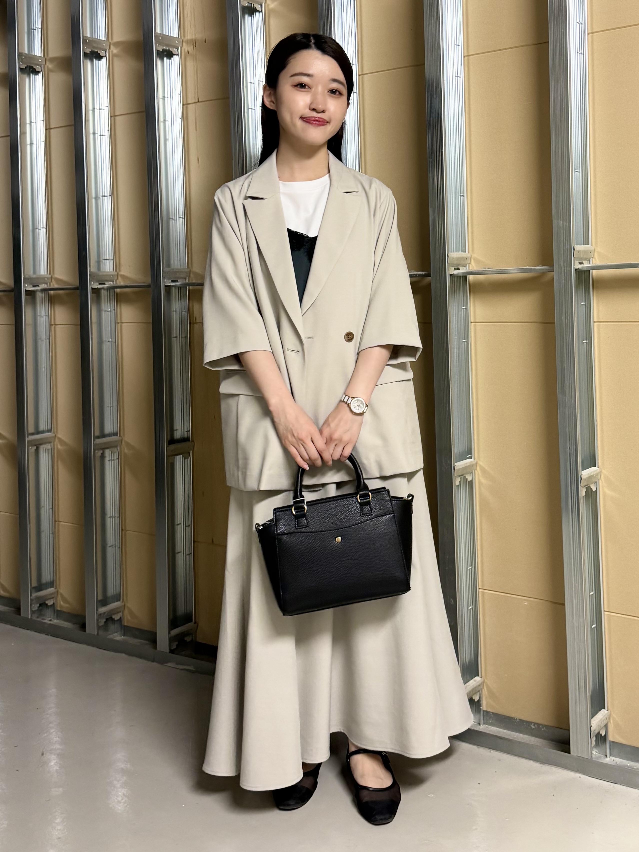 sahoさんの「THE SHOP TK｜【セットアップ可】麻調ダブルブレスト 6分袖ジャケット」を使ったコーディネート