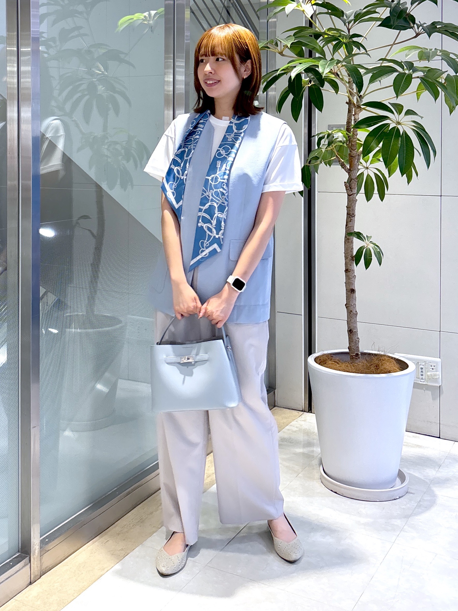 yukaさんの「UNTITLED｜【セットアップ可/UV/接触冷感】スラブキーネックジレ」を使ったコーディネート