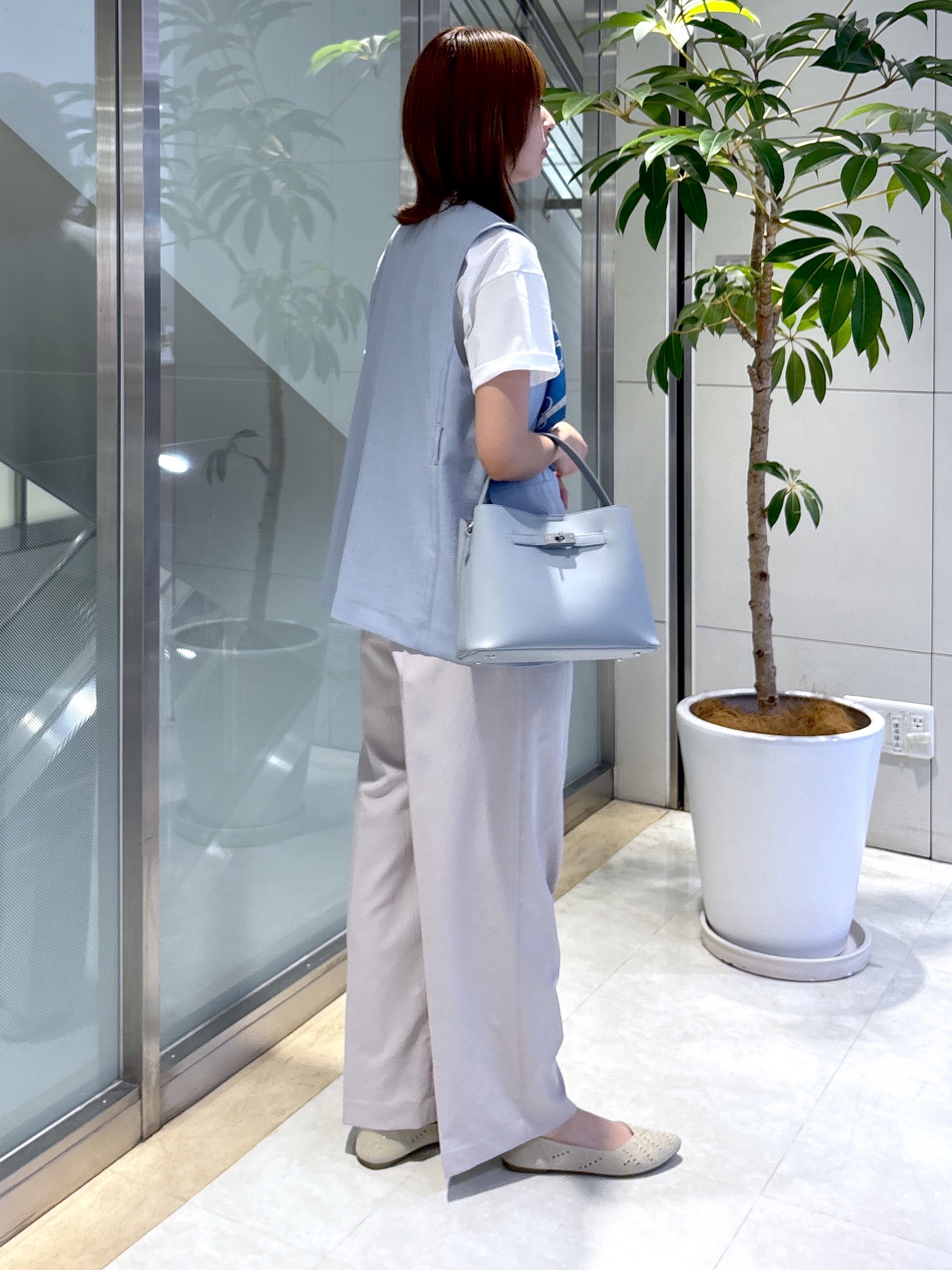 yukaさんの「UNTITLED｜【セットアップ可/UV/接触冷感】スラブキーネックジレ」を使ったコーディネート