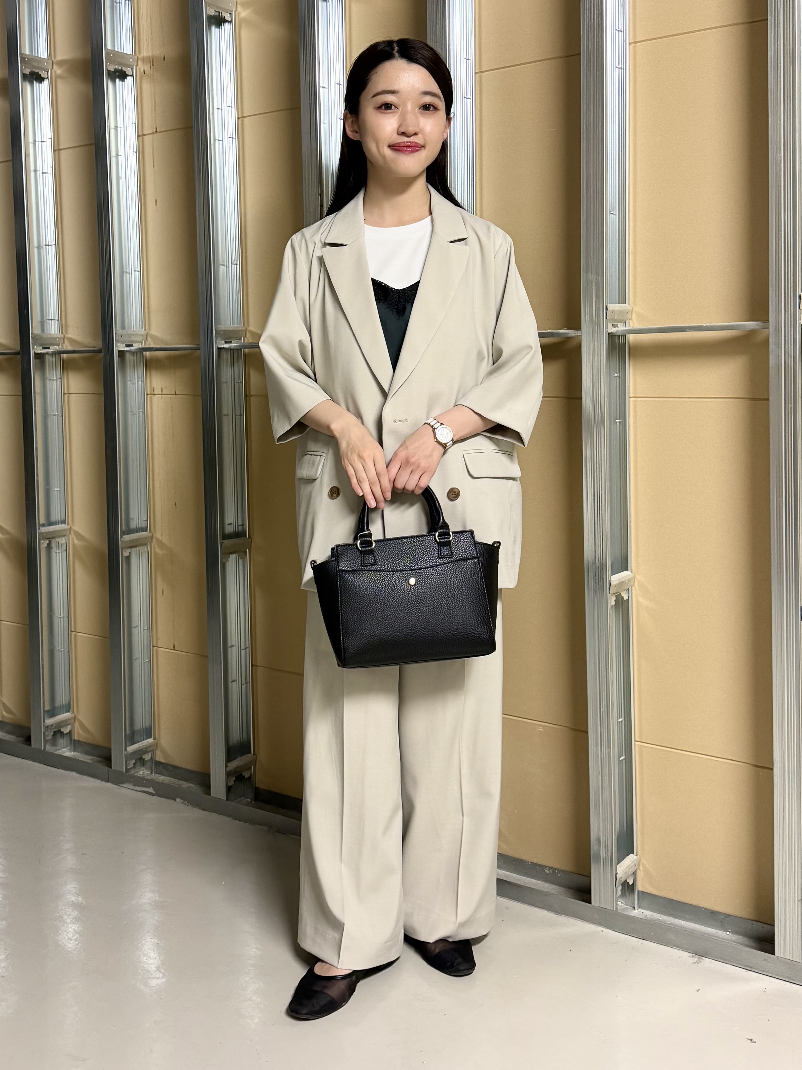 sahoさんの「THE SHOP TK｜【セットアップ可】麻調ダブルブレスト 6分袖ジャケット」を使ったコーディネート
