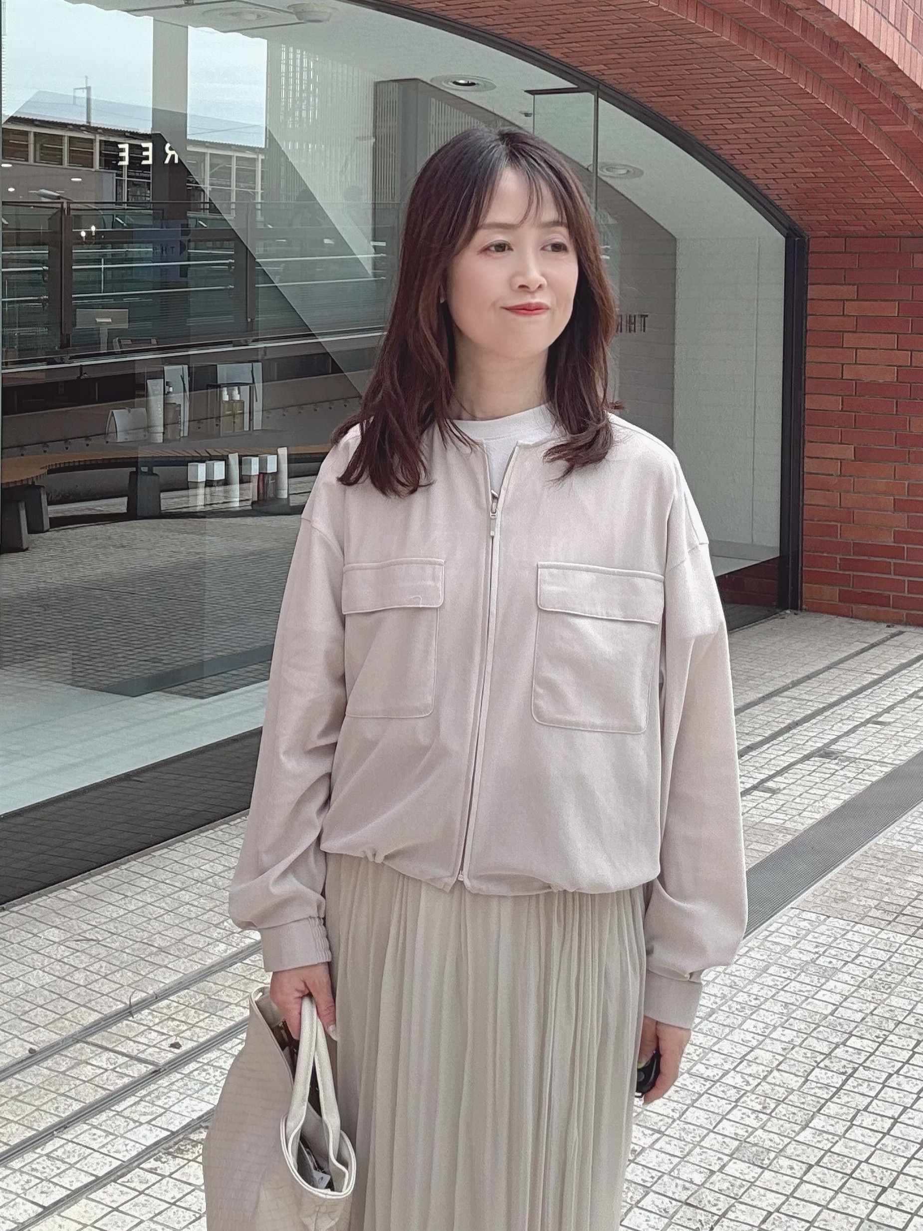 makiさんの「UNTITLED｜【古畑星夏さん着用/洗える】シアーブルゾン」を使ったコーディネート