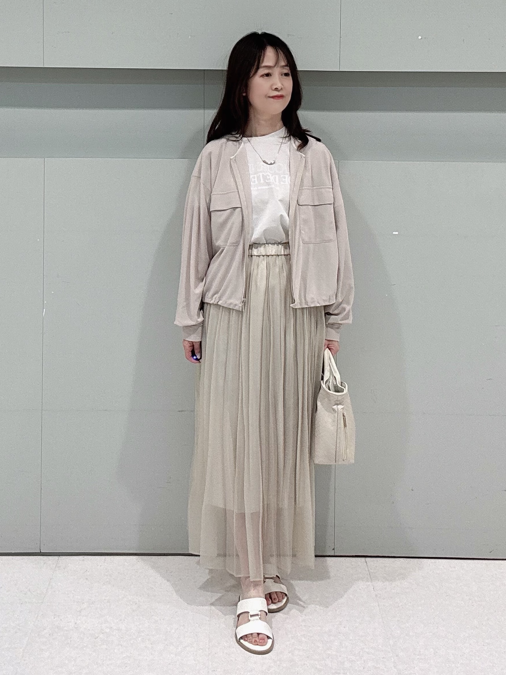 makiさんの「UNTITLED｜【古畑星夏さん着用/洗える】シアーブルゾン」を使ったコーディネート