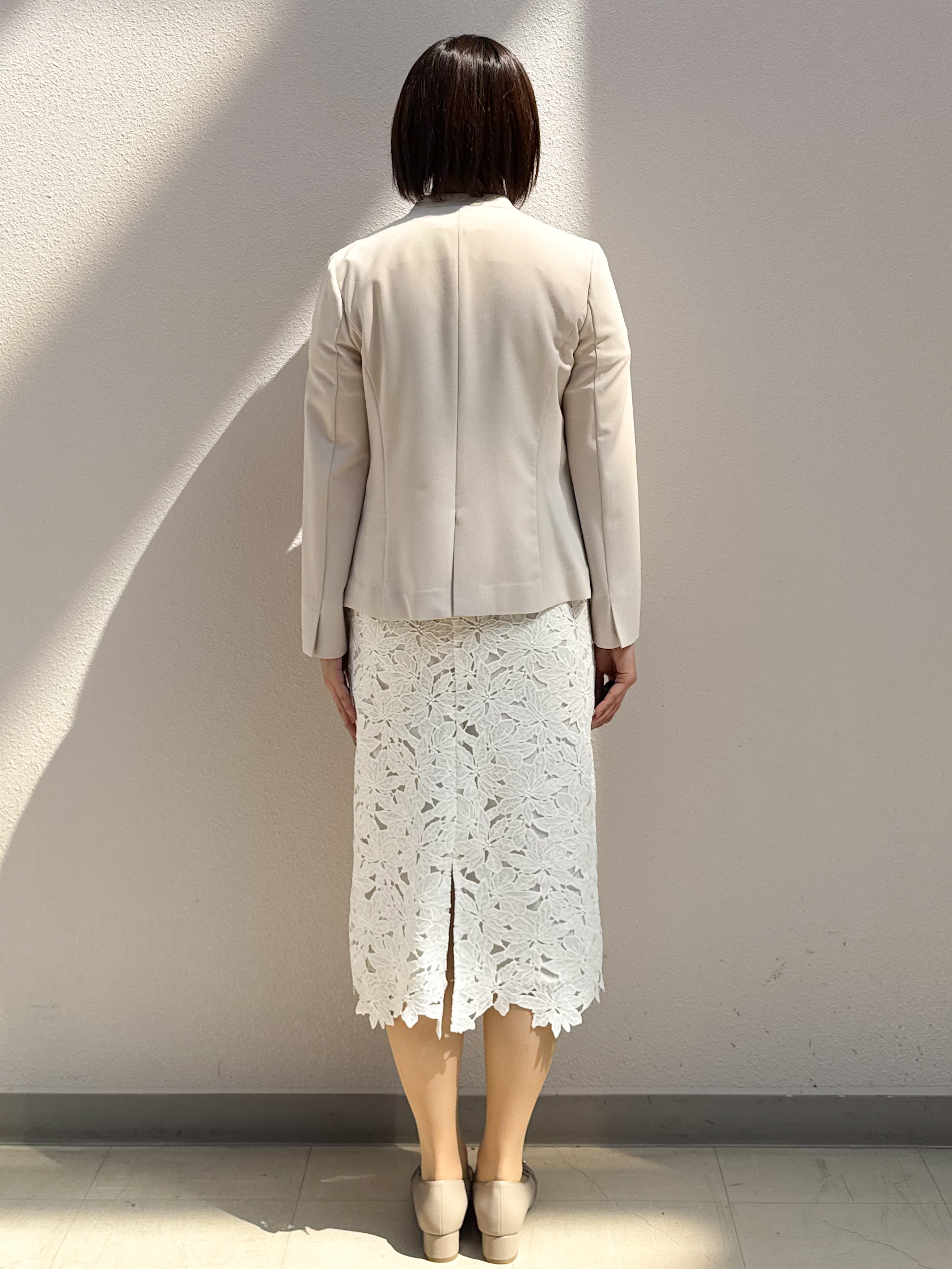 mihaさんの「index｜【接触冷感／吸水速乾】ノーカラージャケット／セットアップ対応可《洗える／防シワ／ストレッチ》」を使ったコーディネート
