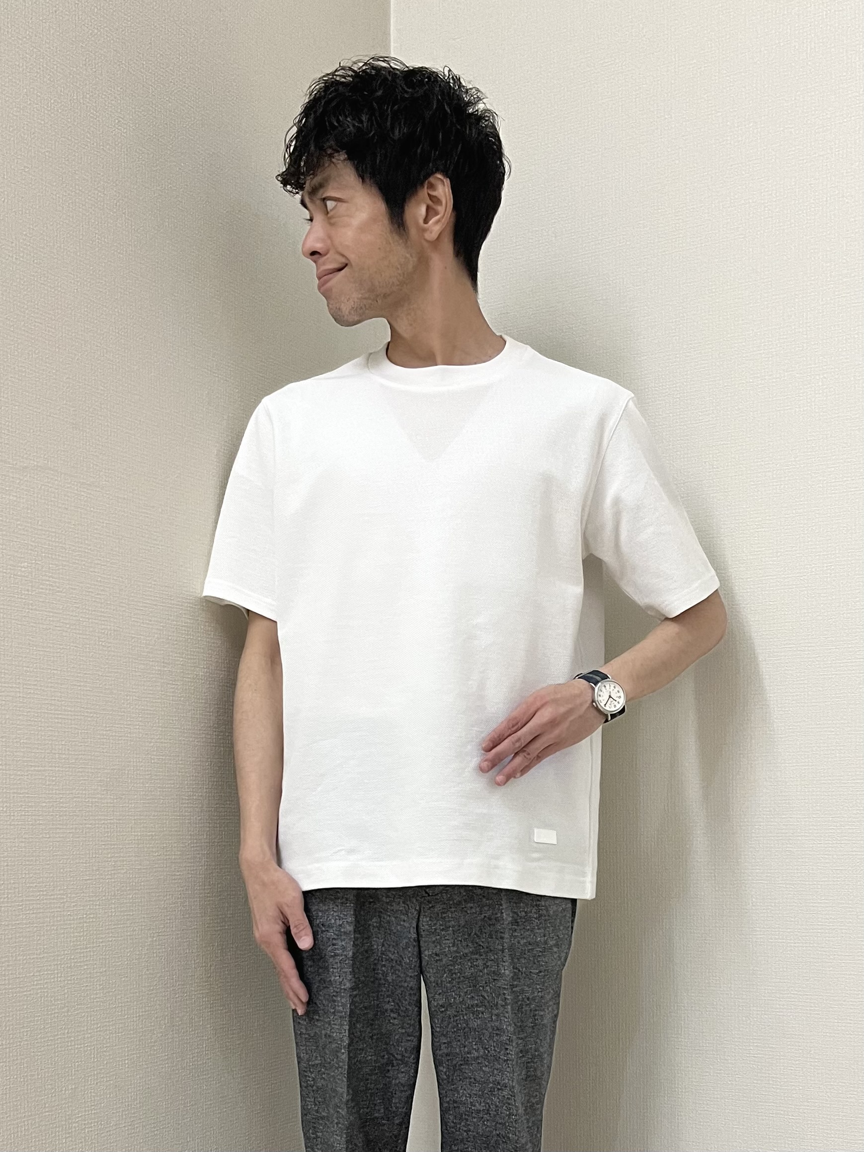 URAさんの「TAKEO KIKUCHI｜【抗菌防臭】COOL DOTS（R）ドビープリント ジャケット」を使ったコーディネート