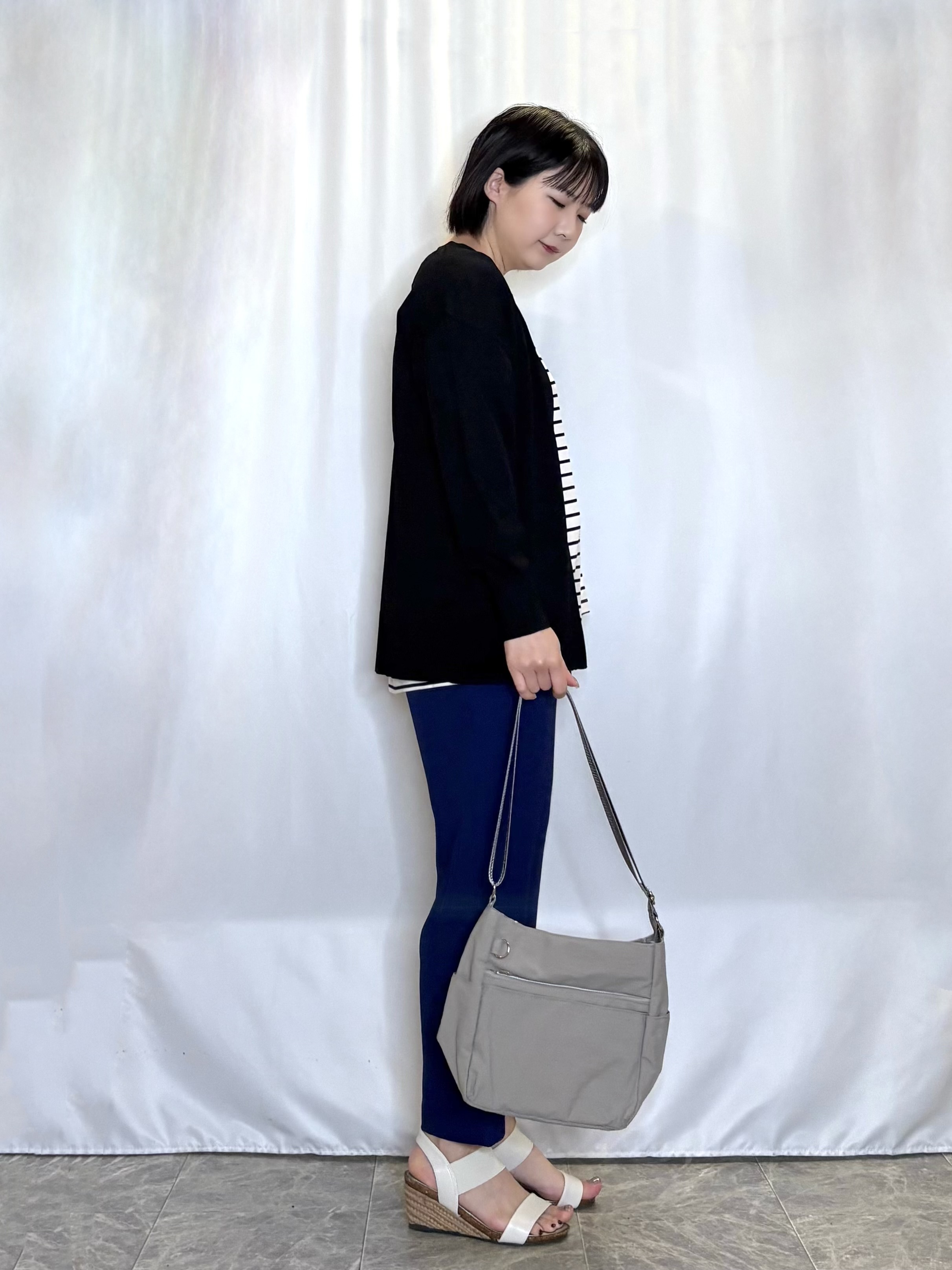 ネリさんの「SHOO･LA･RUE｜【洗濯機可/ひんやり/UV】さらっとしたタッチが心地よい ミドルカーディガン」を使ったコーディネート