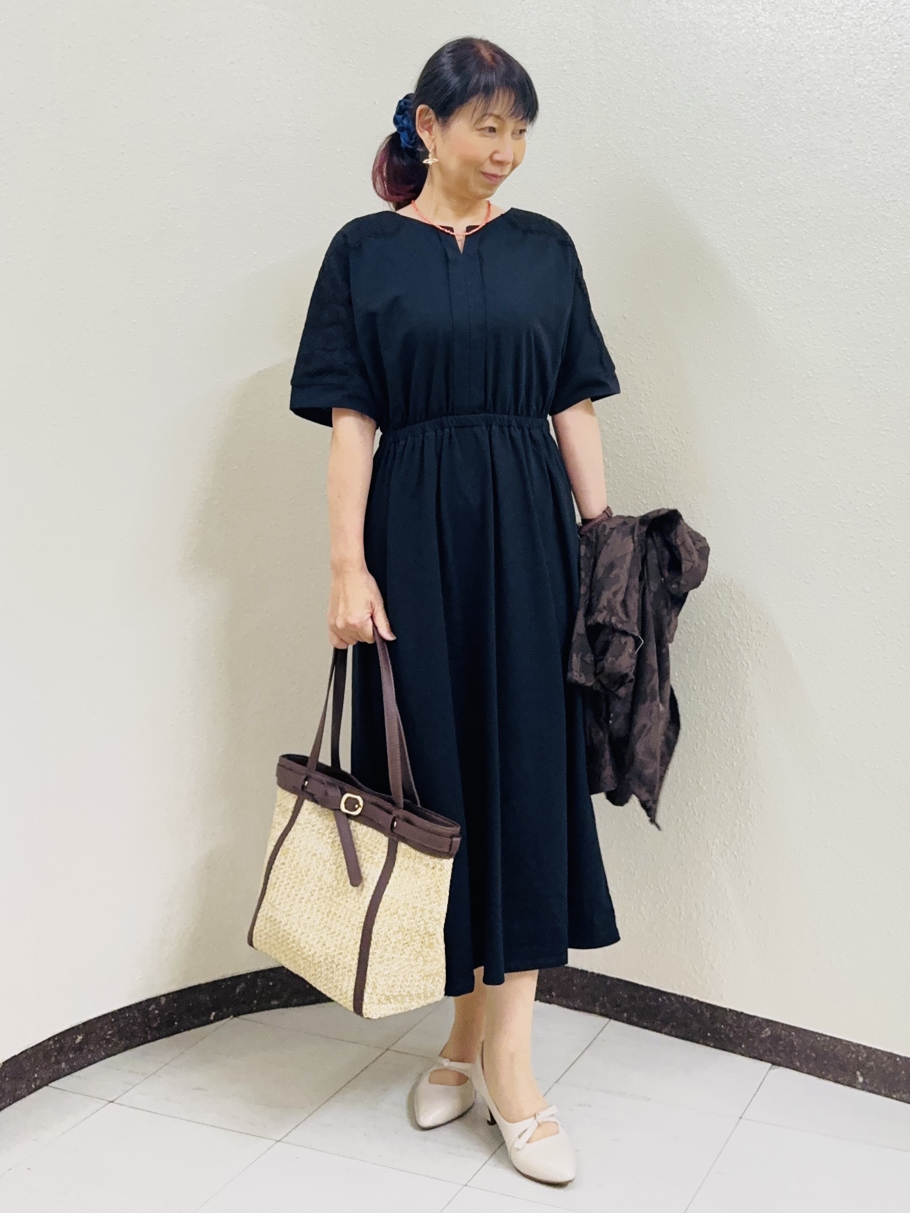⭐︎Eimi⭐︎さんの「Reflect｜【選べる2柄／セットアップ可】シャツ衿シアーブラウス」を使ったコーディネート