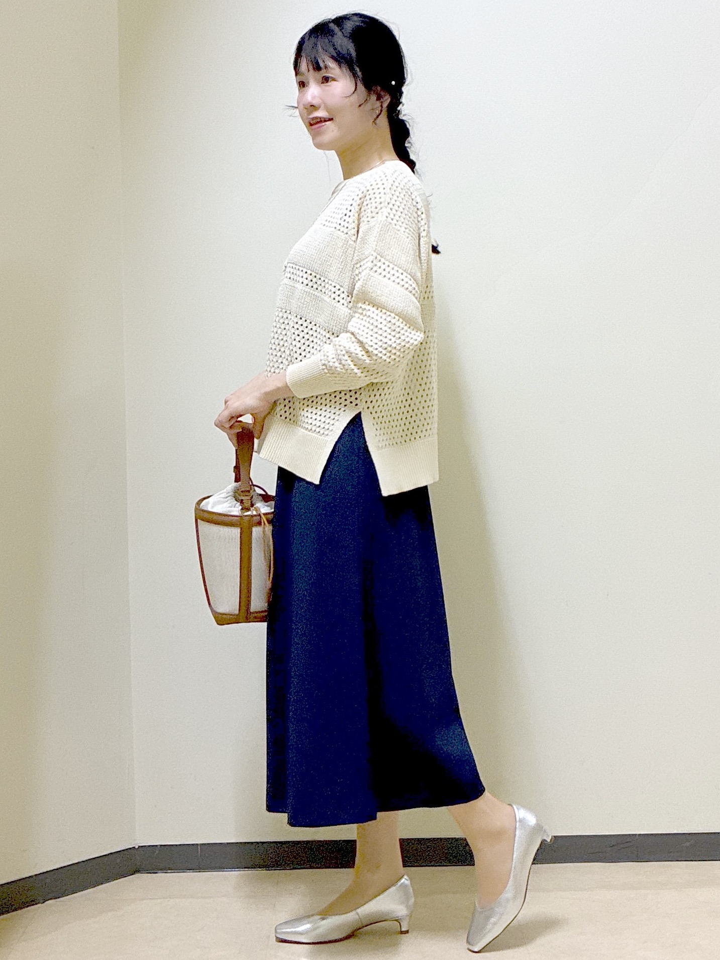  beni_gingerさんの「Reflect｜【レイヤードにおすすめ◎】メッシュ風ドライタッチニット」を使ったコーディネート