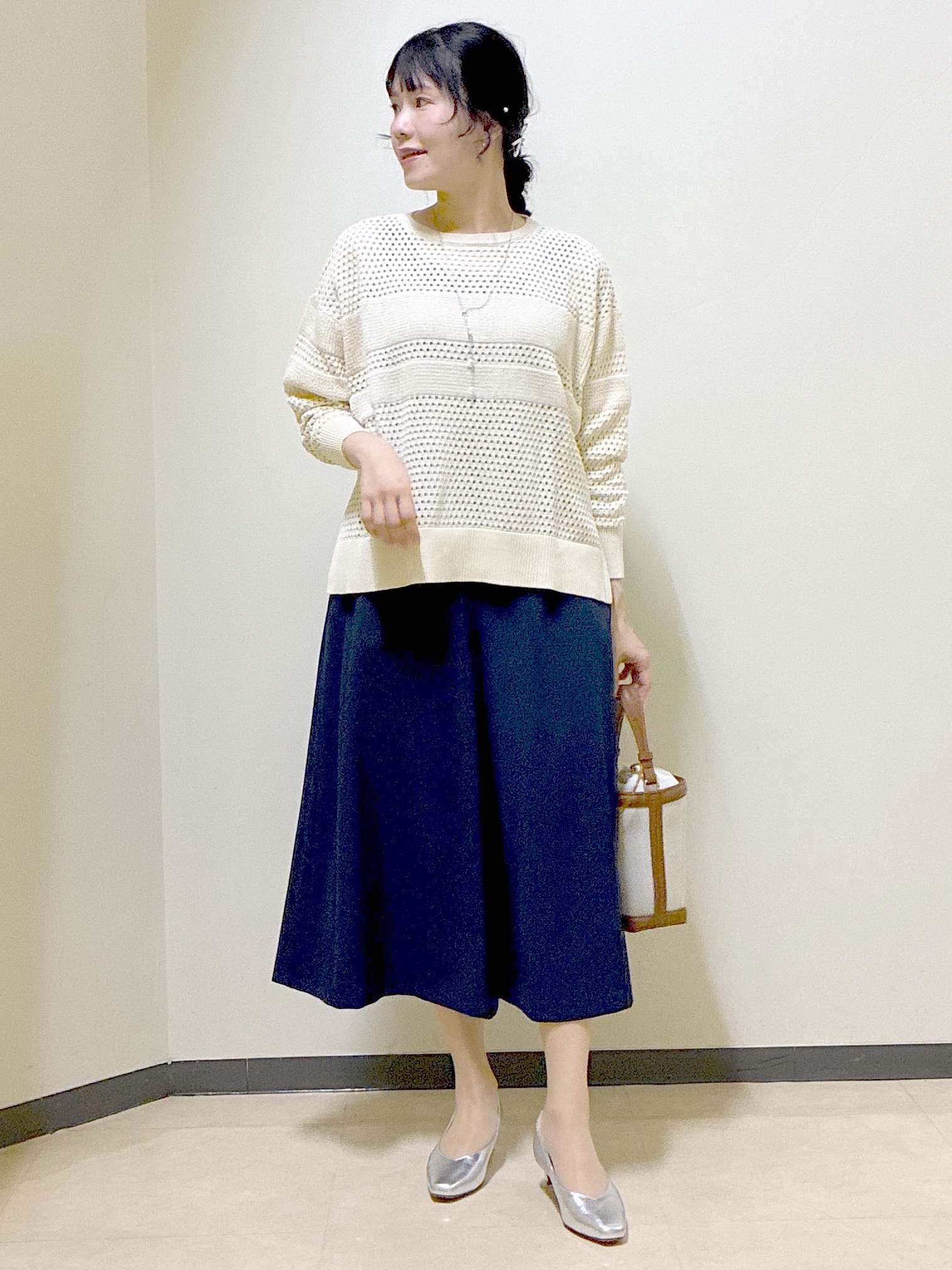  beni_gingerさんの「Reflect｜【レイヤードにおすすめ◎】メッシュ風ドライタッチニット」を使ったコーディネート