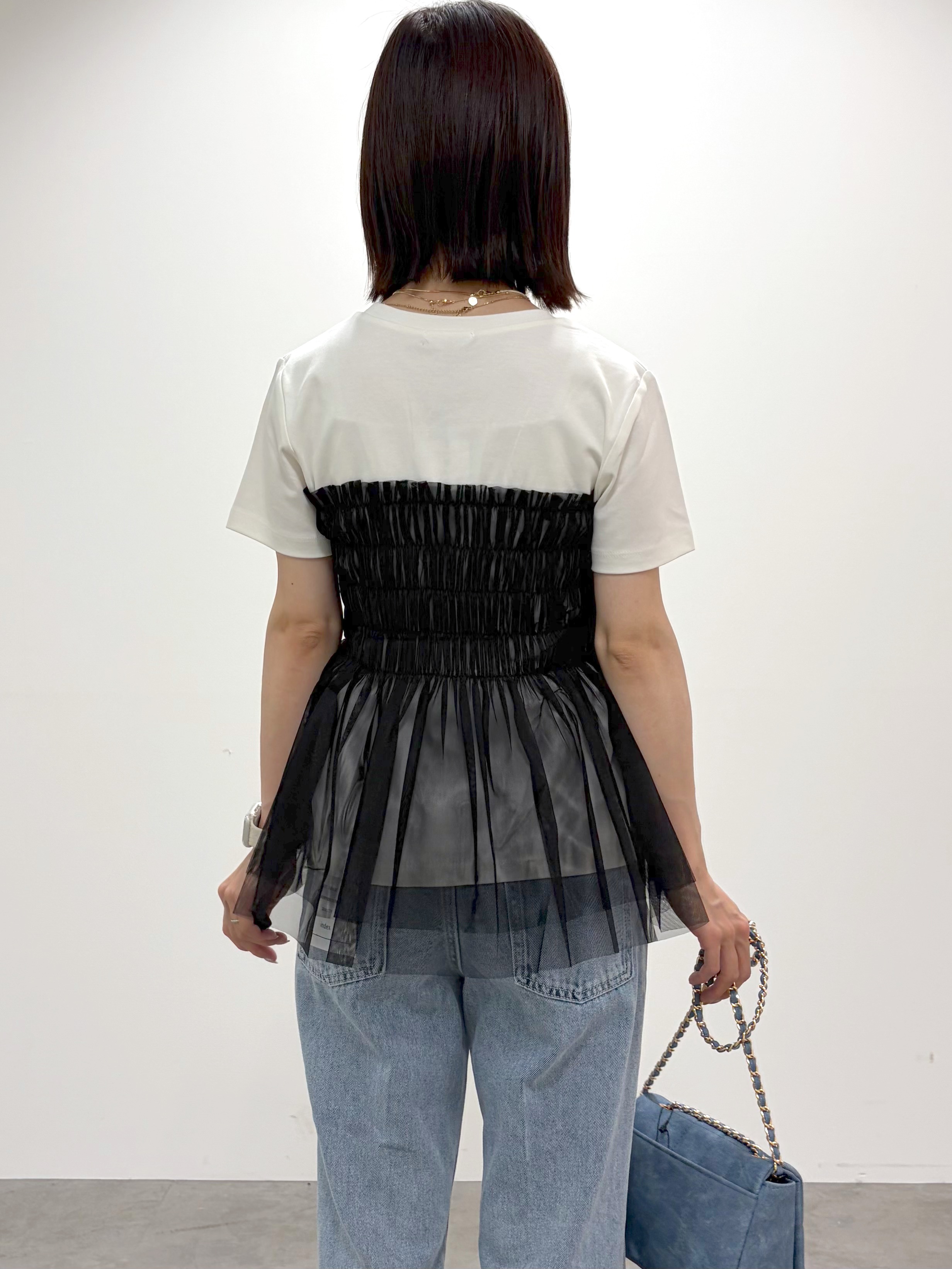 kozuさんの「index｜チュールペプラムトップス【洗濯機OK／接触冷感／UVケア】」を使ったコーディネート
