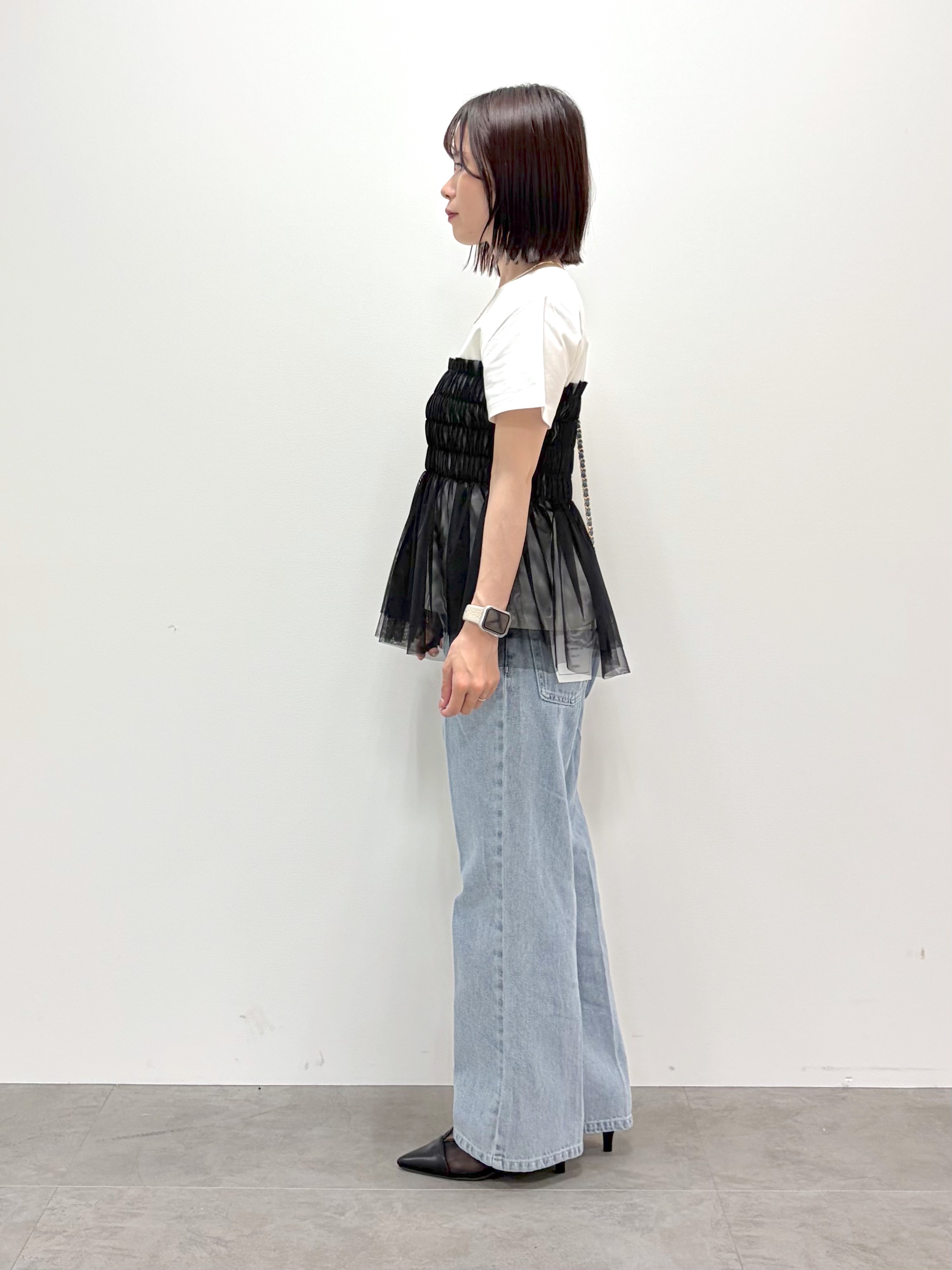 kozuさんの「index｜チュールペプラムトップス【洗濯機OK／接触冷感／UVケア】」を使ったコーディネート
