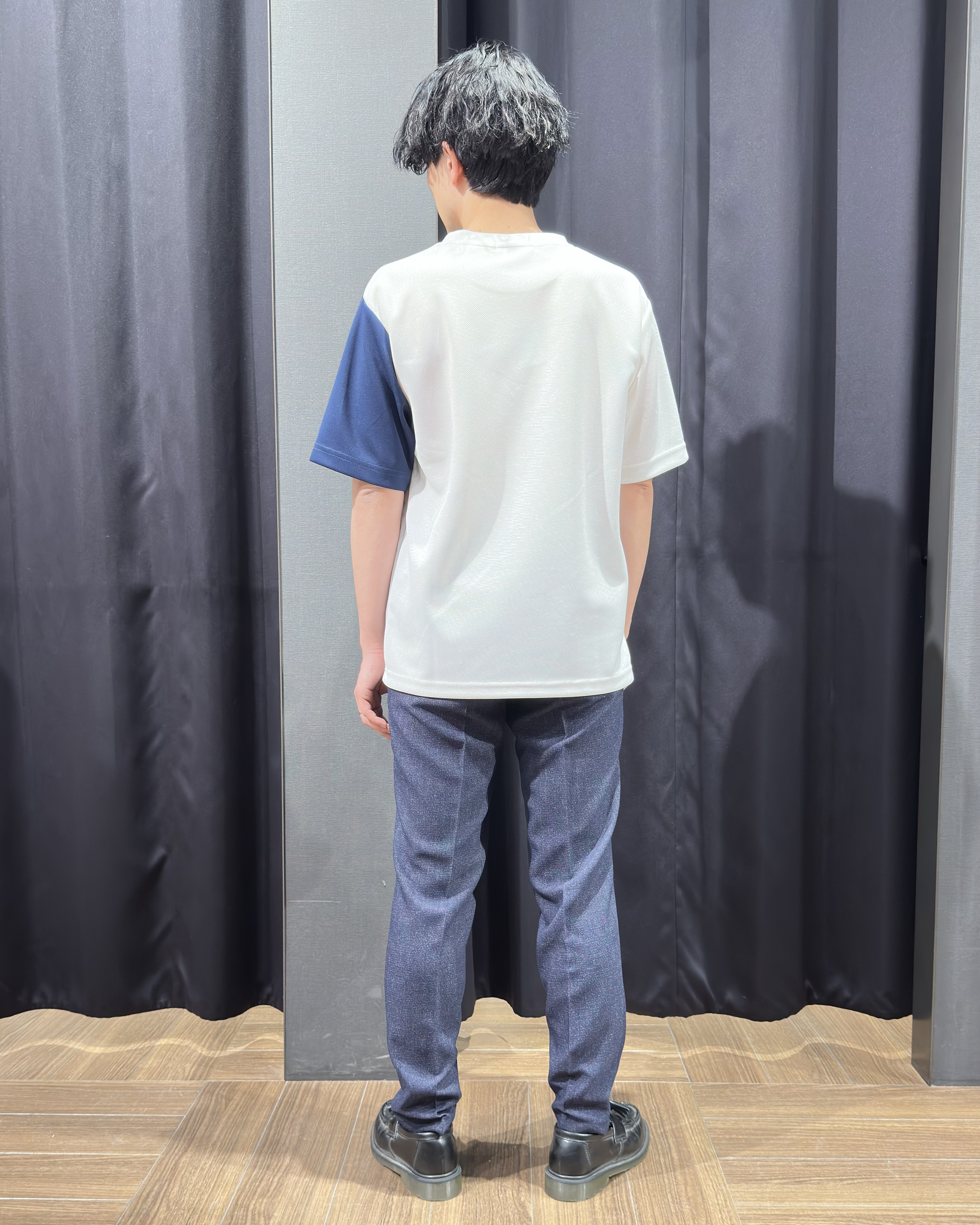 tomoyaさんの「THE SHOP TK｜【一枚で着映える】パターンブロッキング 半袖Tシャツ 洗濯機OK」を使ったコーディネート