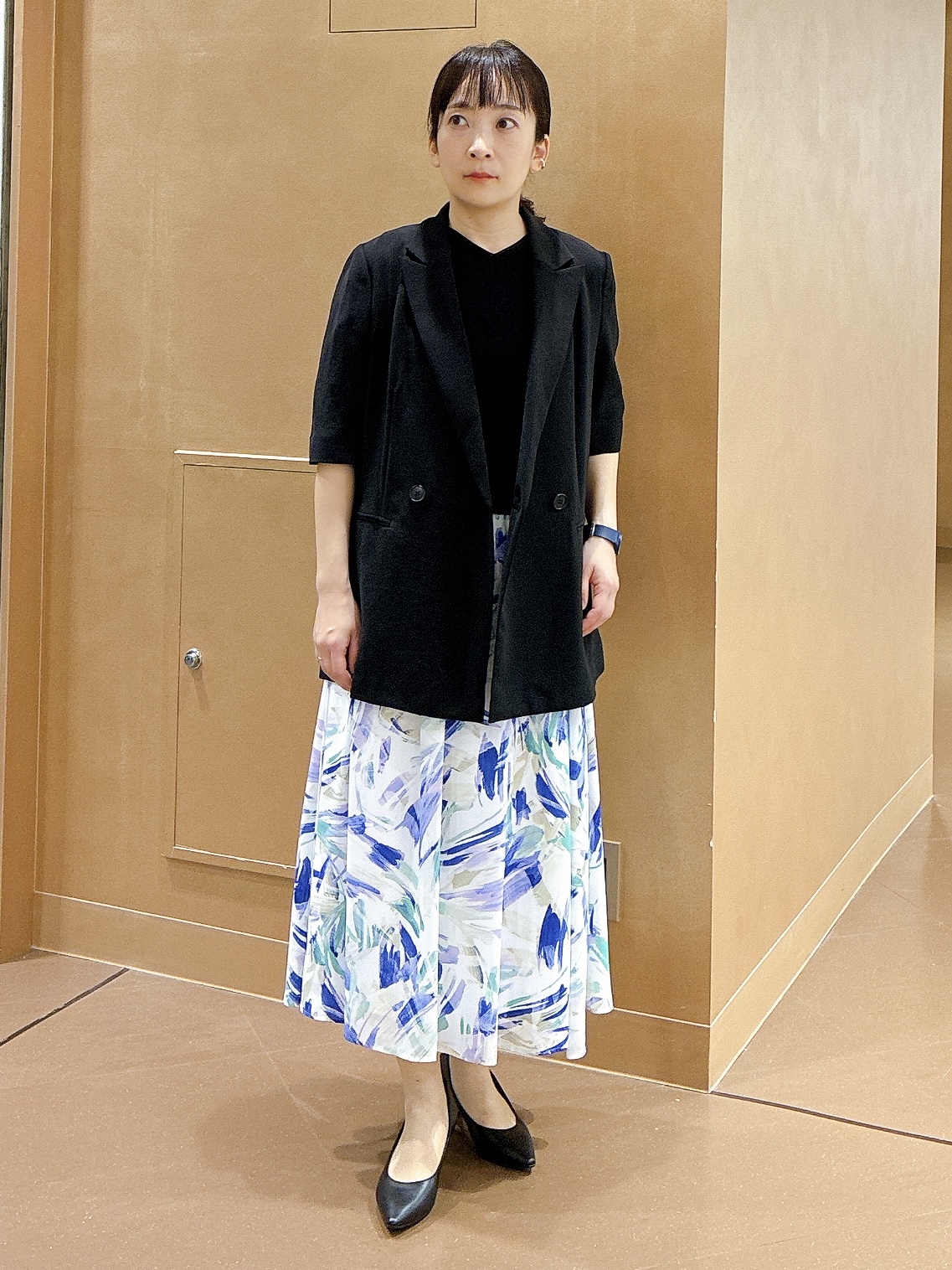 hattoriさんの「INDIVI｜【着る日傘】ハーフスリーブダブルジャケット」を使ったコーディネート