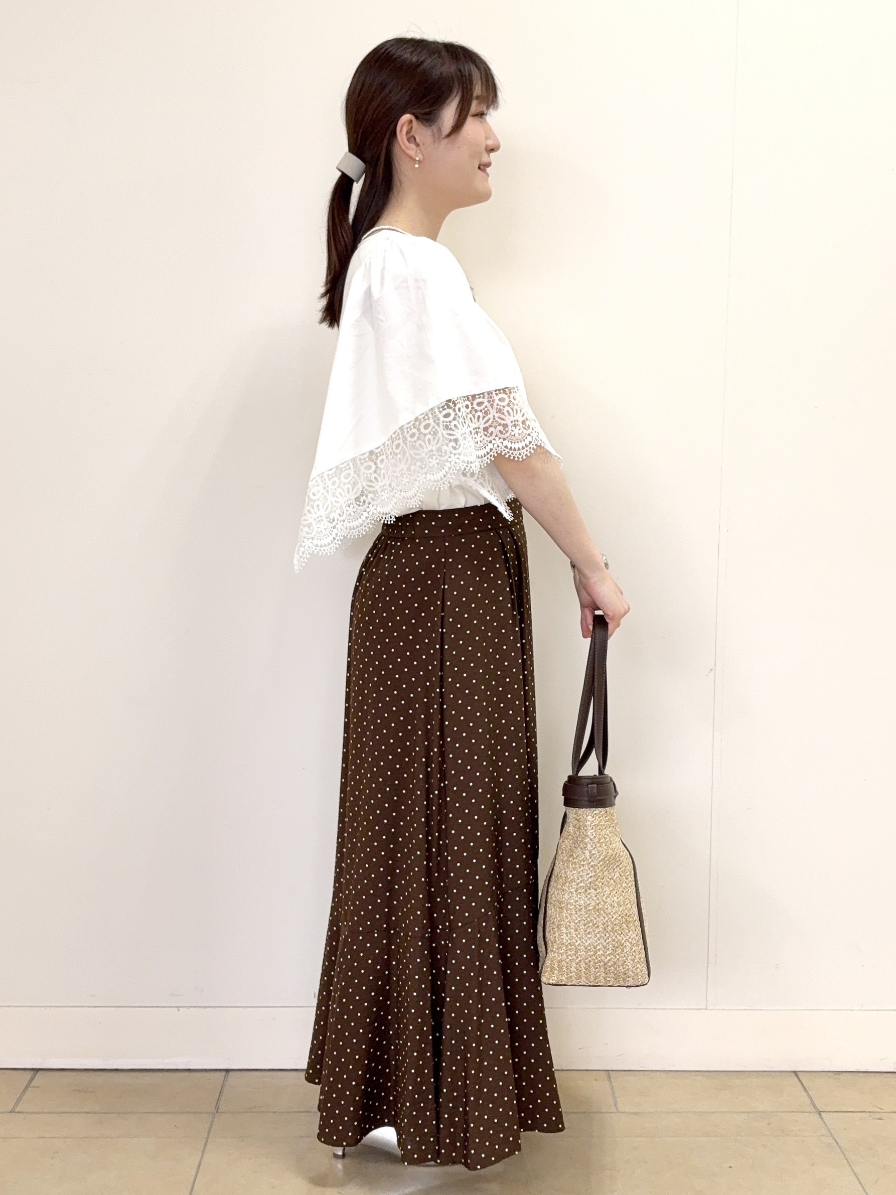 mikiさんの「Reflect｜【UVカット／接触冷感】レーススリーブジャージカットソー」を使ったコーディネート