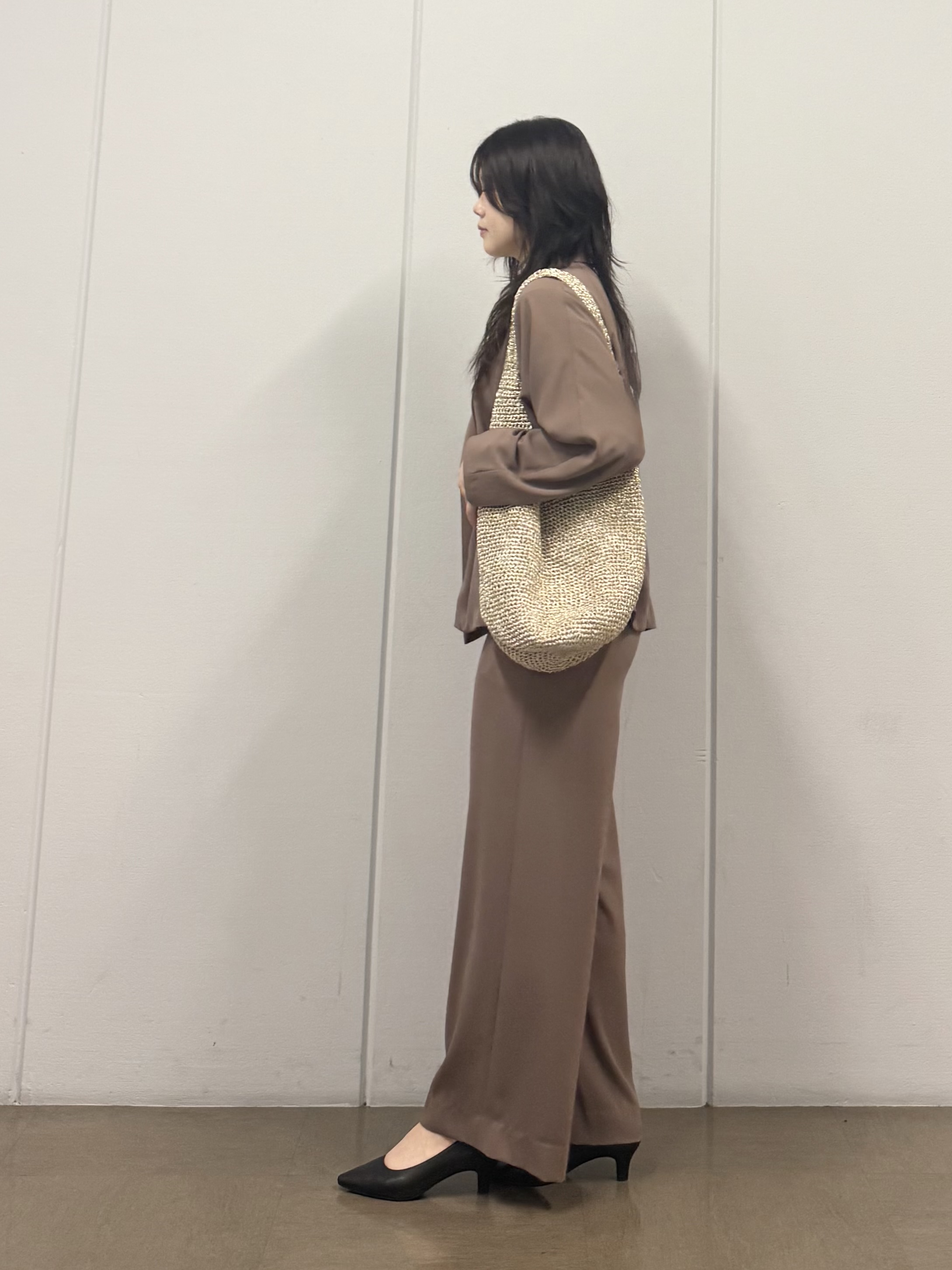 mizukiさんの「INDIVI｜【洗える／袖丈調整可能】シャツコンビニット」を使ったコーディネート