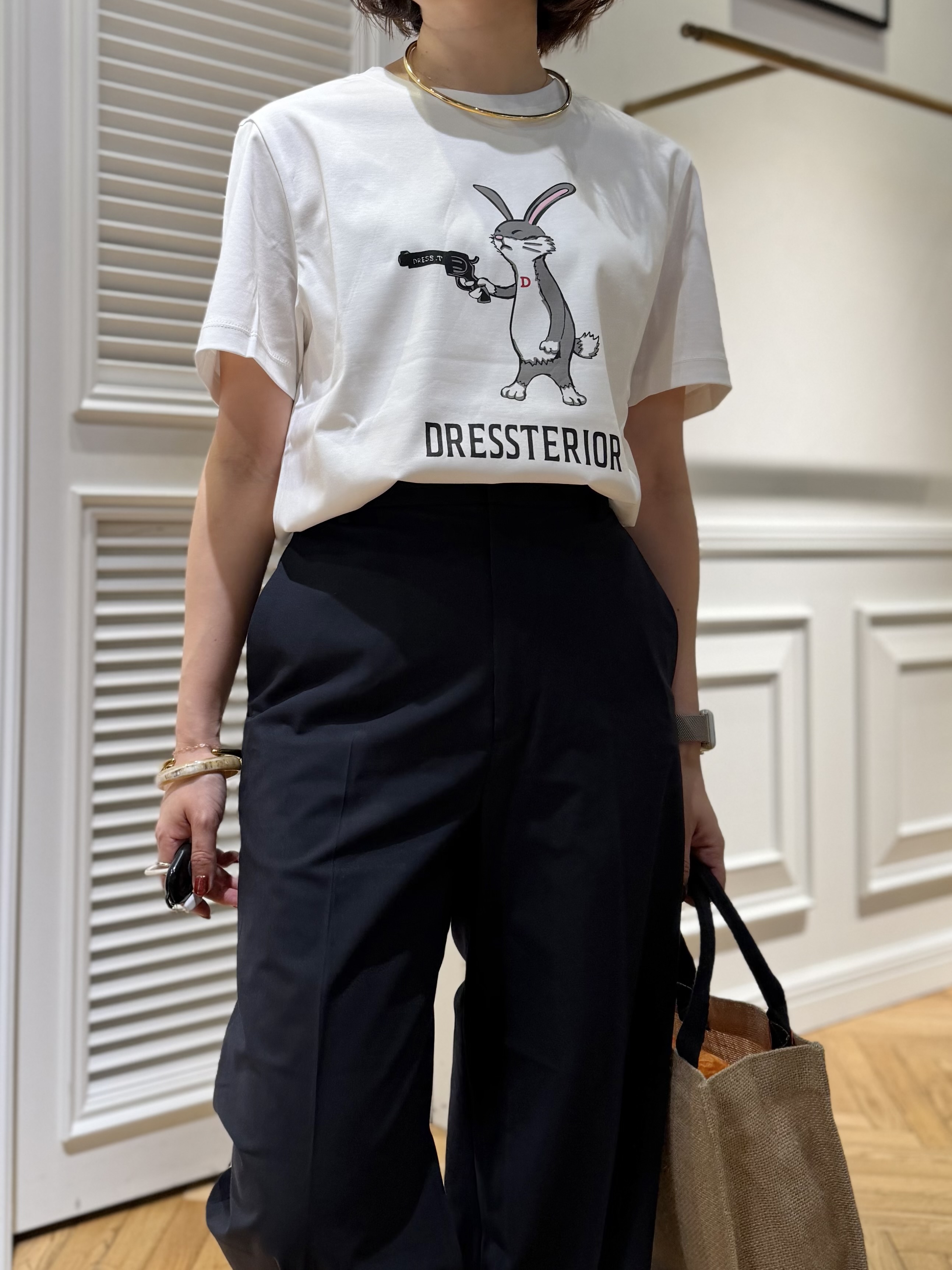 つじ まこさんの「DRESSTERIOR｜【接触冷感/セットアップ可】２WAYストレッチ ワイドパンツ」を使ったコーディネート