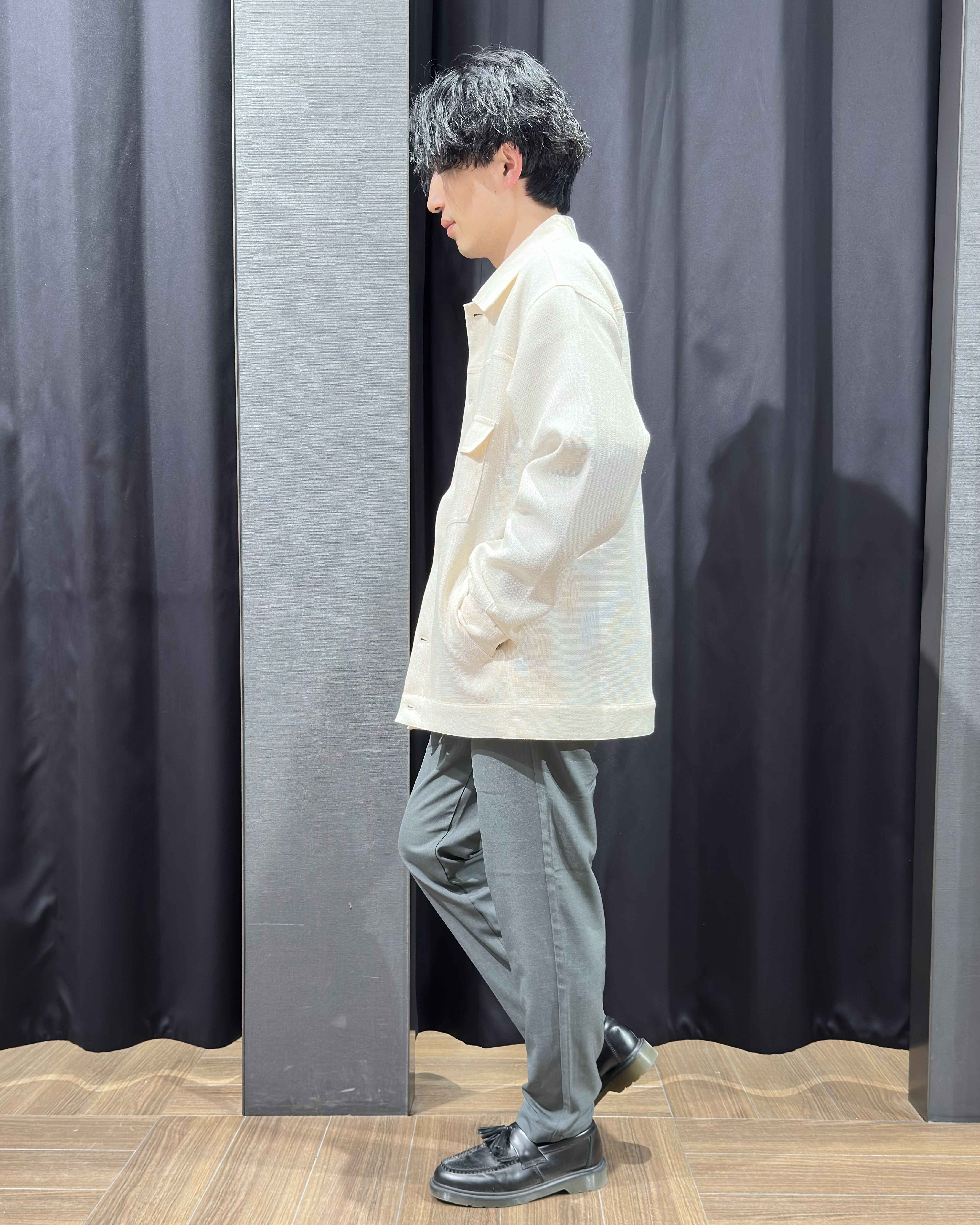 tomoyaさんの「THE SHOP TK｜パナマメッシュ シャツブルゾン 洗濯機OK／セットアップ可」を使ったコーディネート