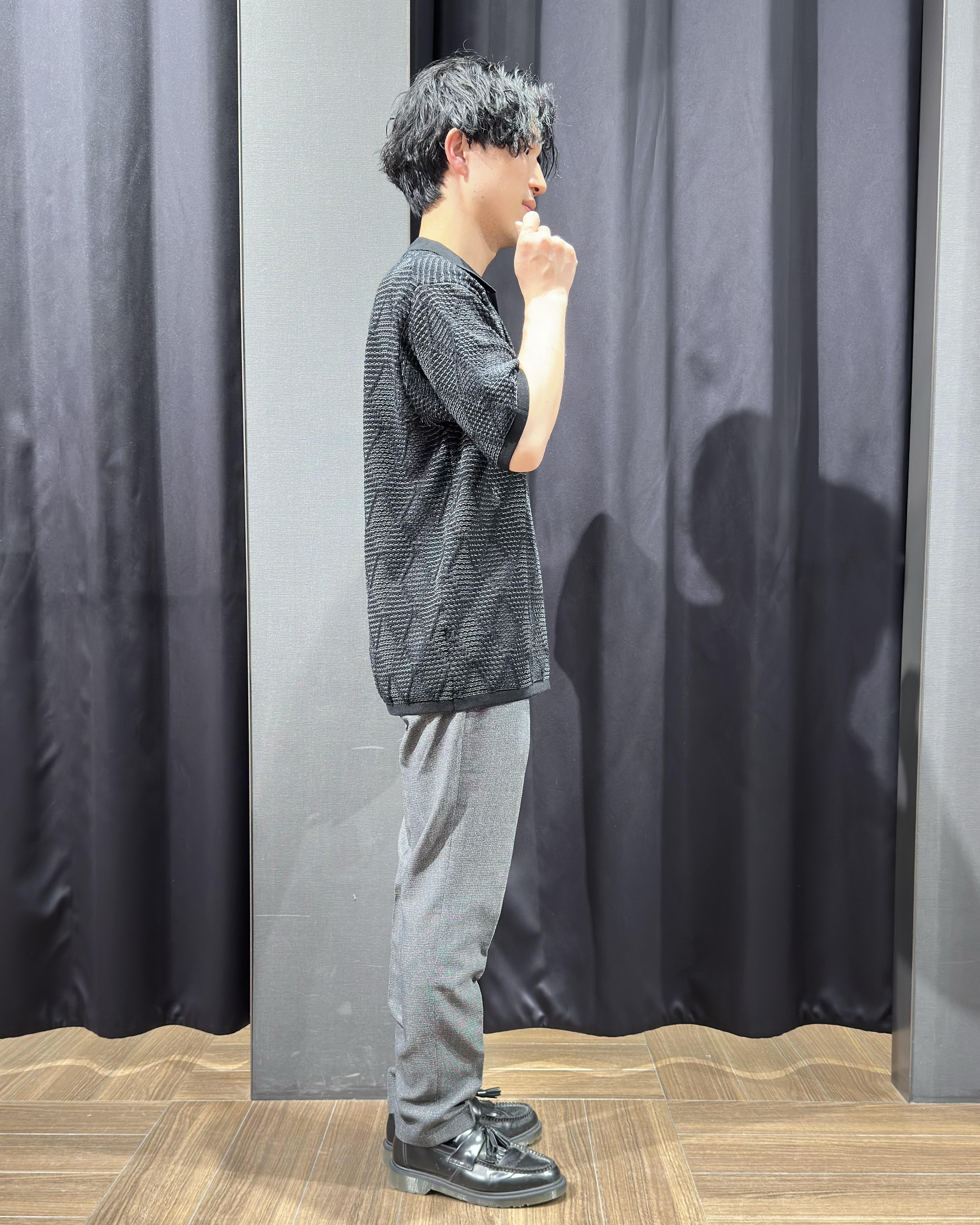 tomoyaさんの「THE SHOP TK｜【主張しすぎない配色バランス】アーガイルメッシュポロ半袖Tシャツ 洗濯機OK」を使ったコーディネート
