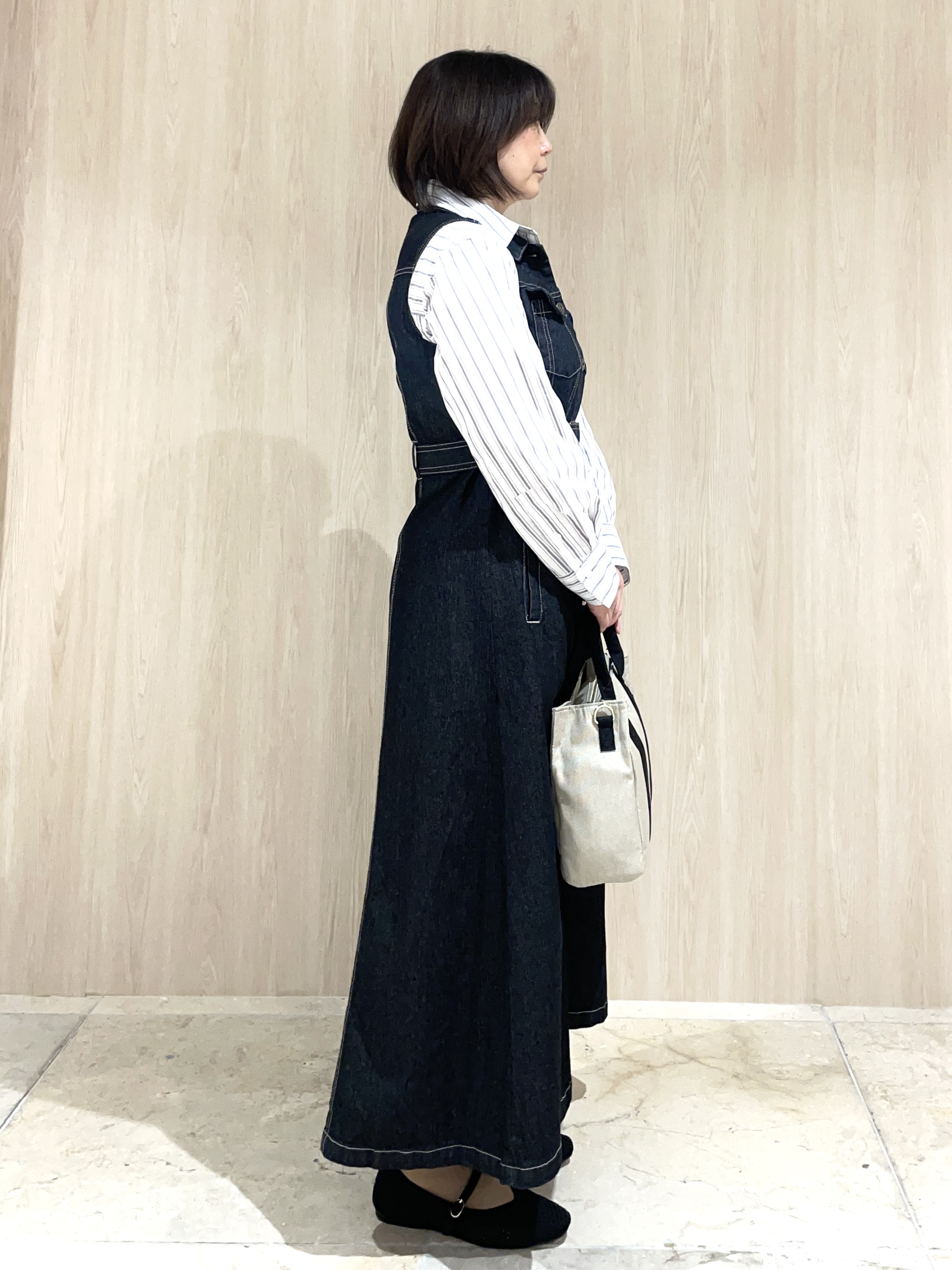 Tomoさんの「grove｜【貴島明日香さん着用】デニムフレアワンピース」を使ったコーディネート