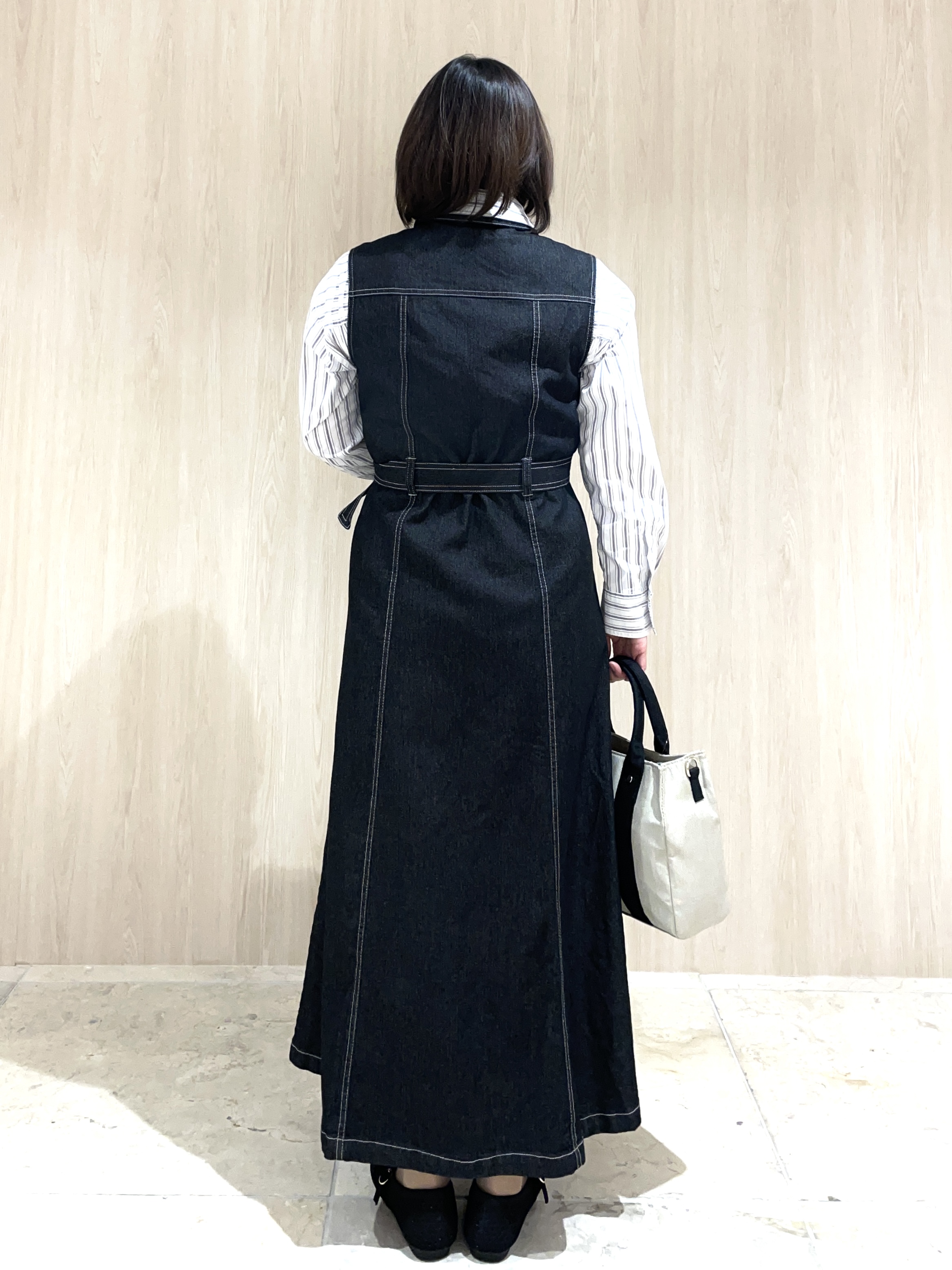 Tomoさんの「grove｜【貴島明日香さん着用】デニムフレアワンピース」を使ったコーディネート