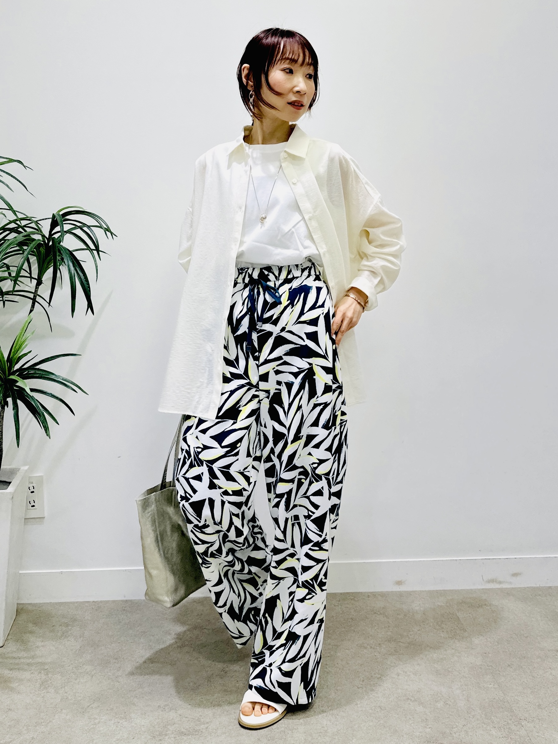 Miwaさんの「UNTITLED｜【UV/接触冷感/消臭/抗菌防臭】ベーシックフレンチスリーブプルオーバー」を使ったコーディネート