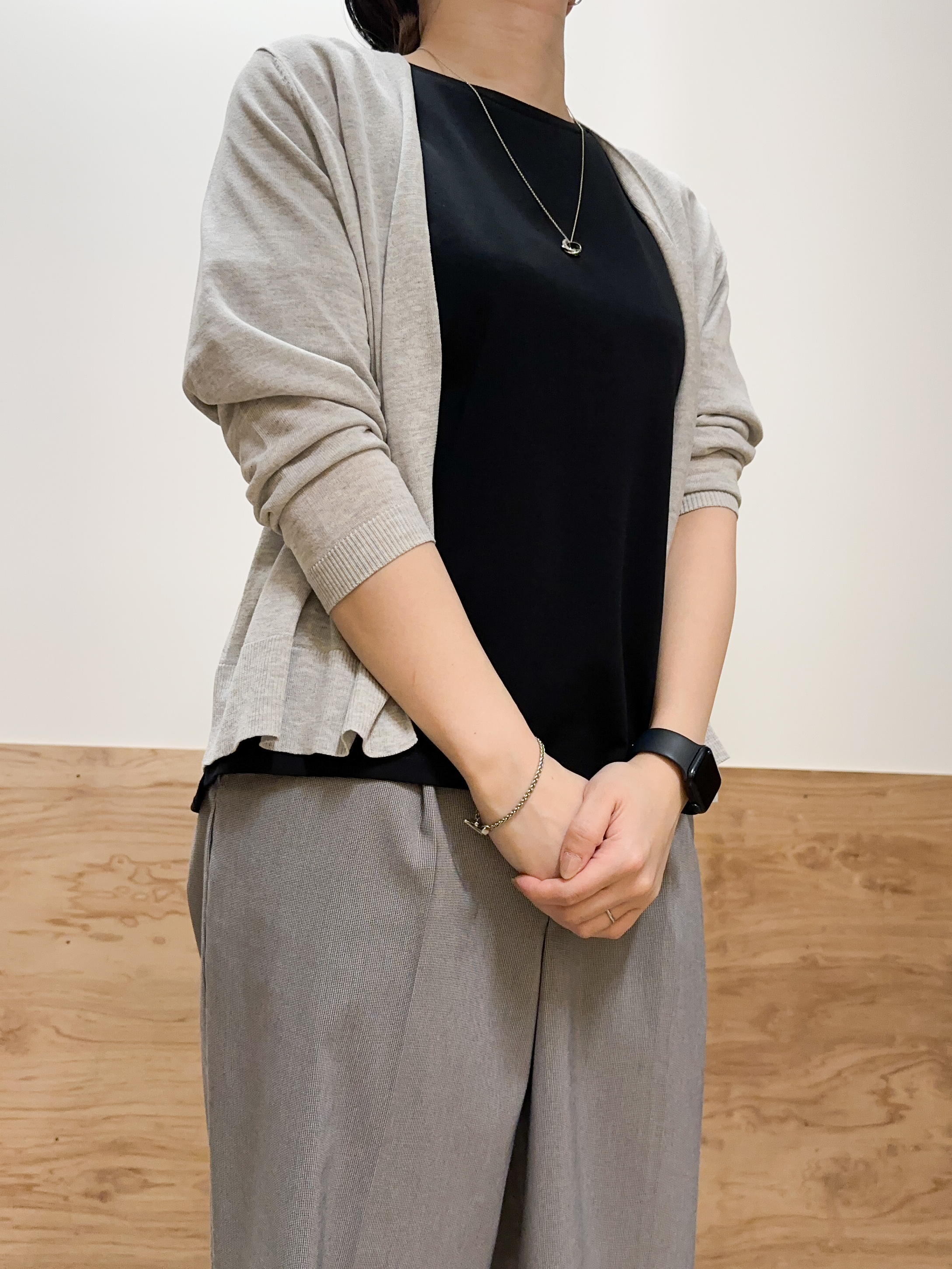 すーさんの「grove｜高評価！【接触冷感／UVカットetc】ベーシックショートカーディガン」を使ったコーディネート