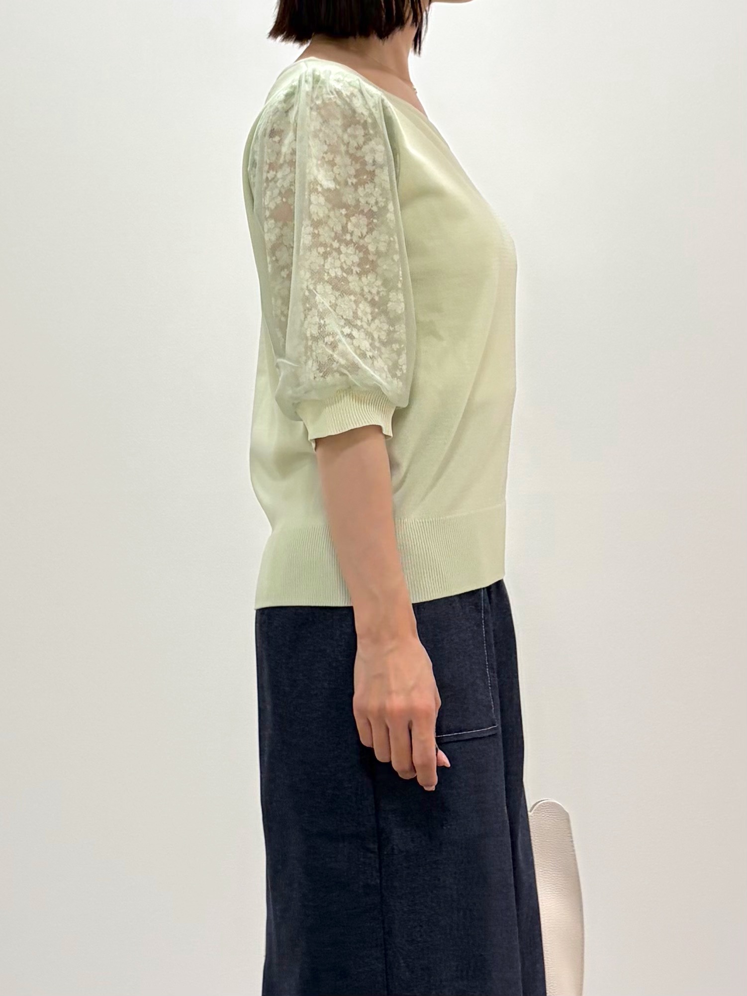 kozuさんの「index｜【UVケア】レーススリーブハートネックニット《洗濯機OK／抗ピル／XS～LL》」を使ったコーディネート