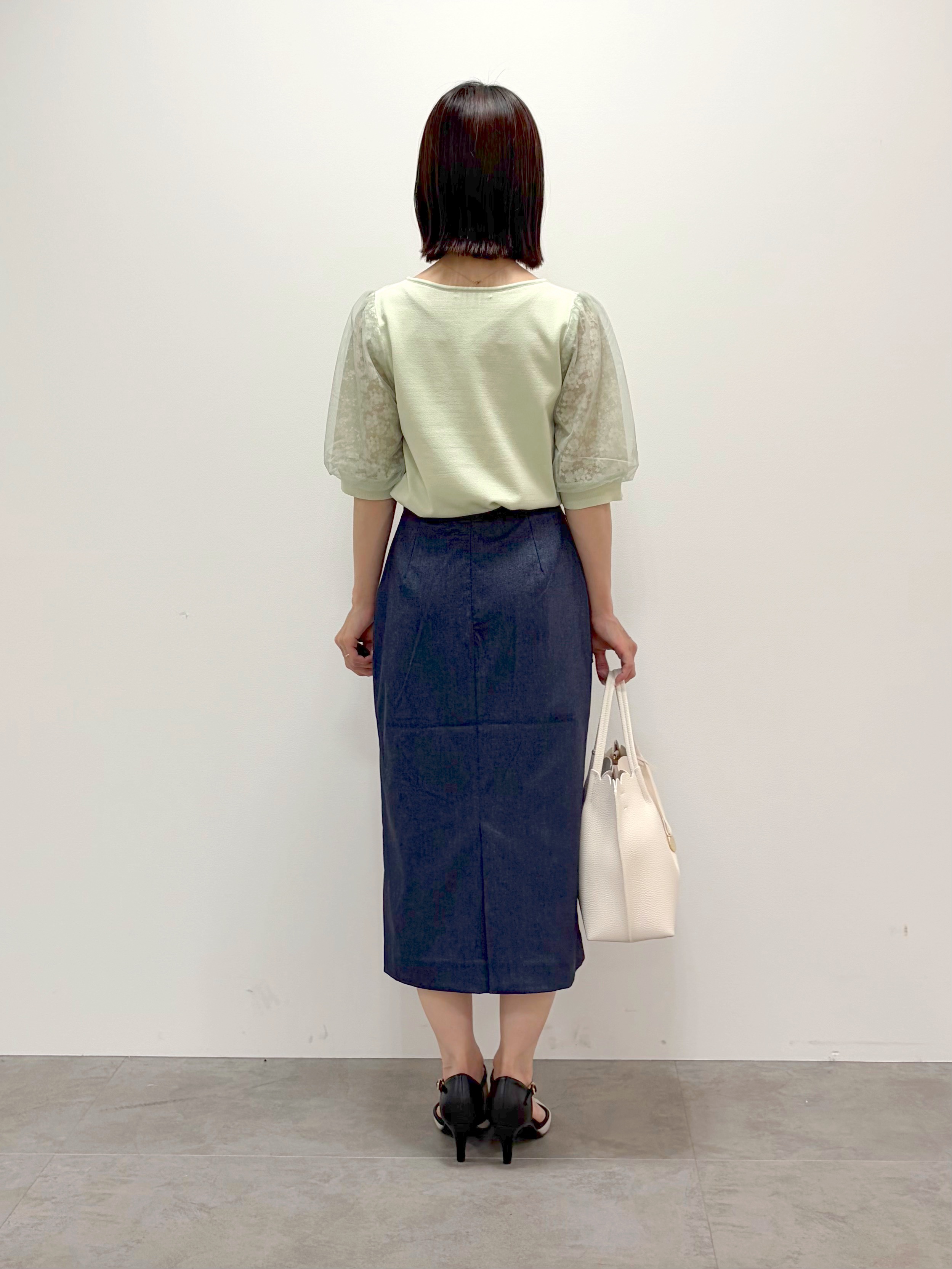kozuさんの「index｜【UVケア】レーススリーブハートネックニット《洗濯機OK／抗ピル／XS～LL》」を使ったコーディネート