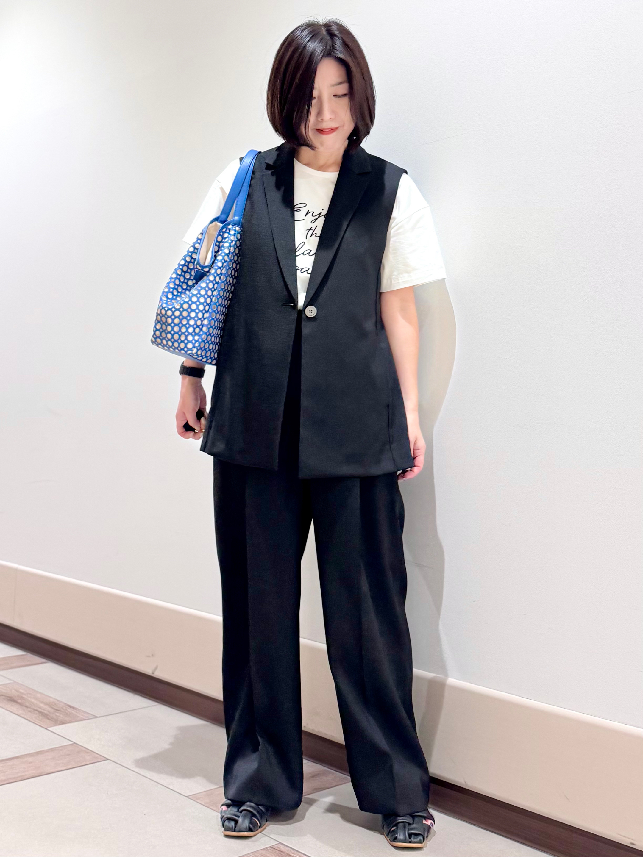 kaeさんの「Reflect｜【セットアップ可】リネンライクジレ」を使ったコーディネート