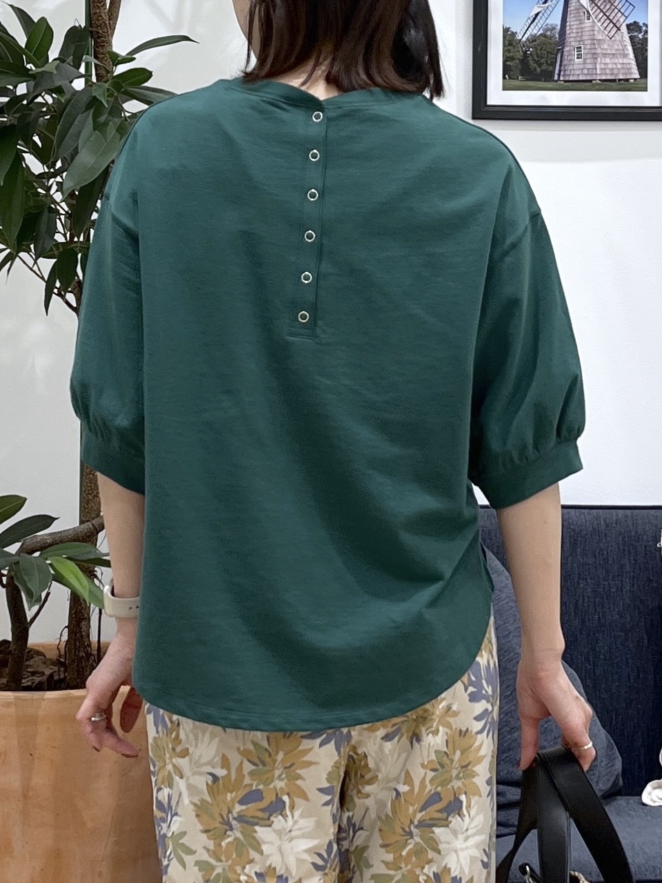 canaさんの「Dessin｜【360度可愛い】バックヘンリーカットソー5分袖」を使ったコーディネート