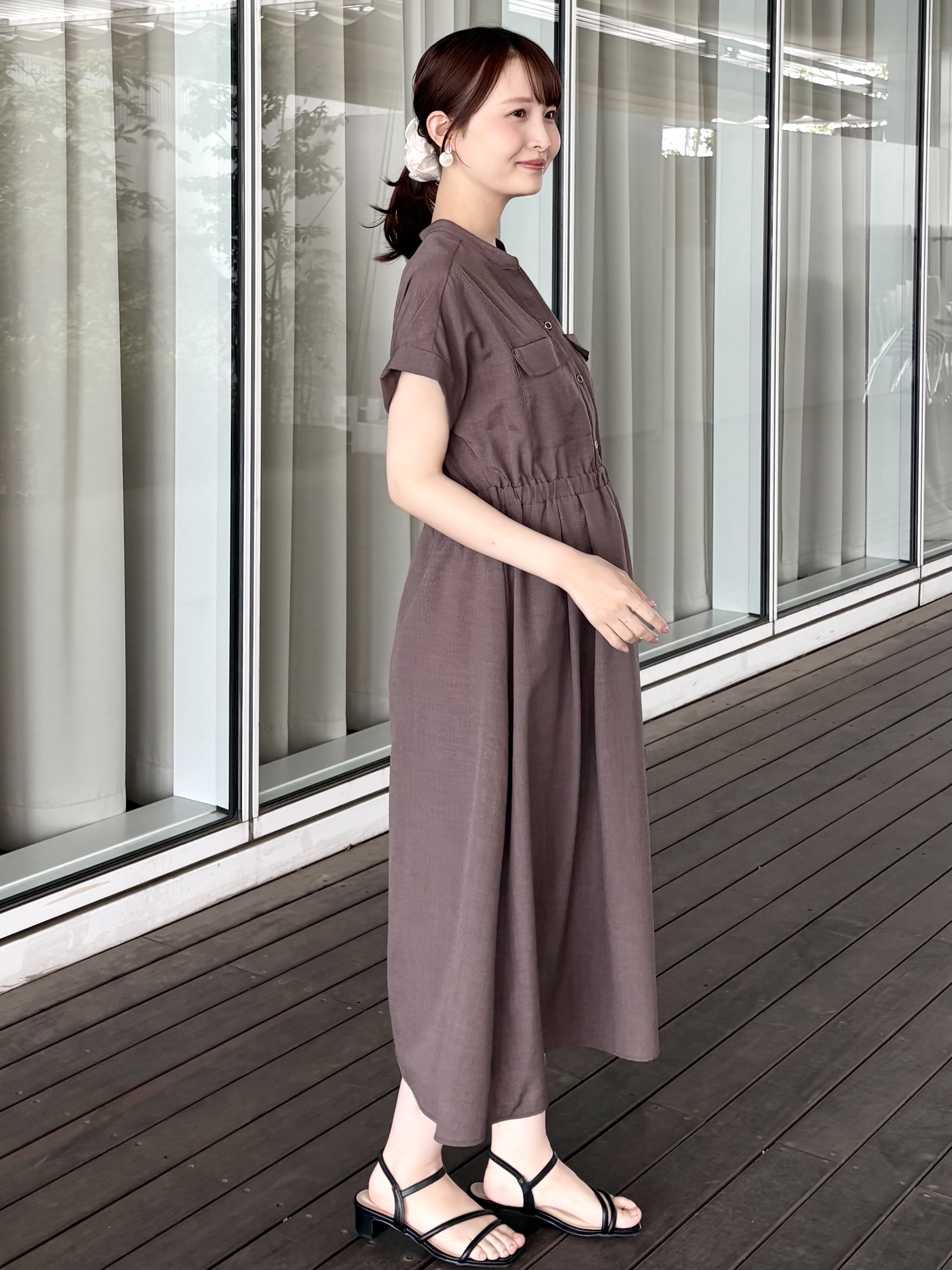 みさかさんの「index｜ダブルポケットスキッパーワンピース【防シワ／洗濯機OK】《XS～3L／6col》」を使ったコーディネート