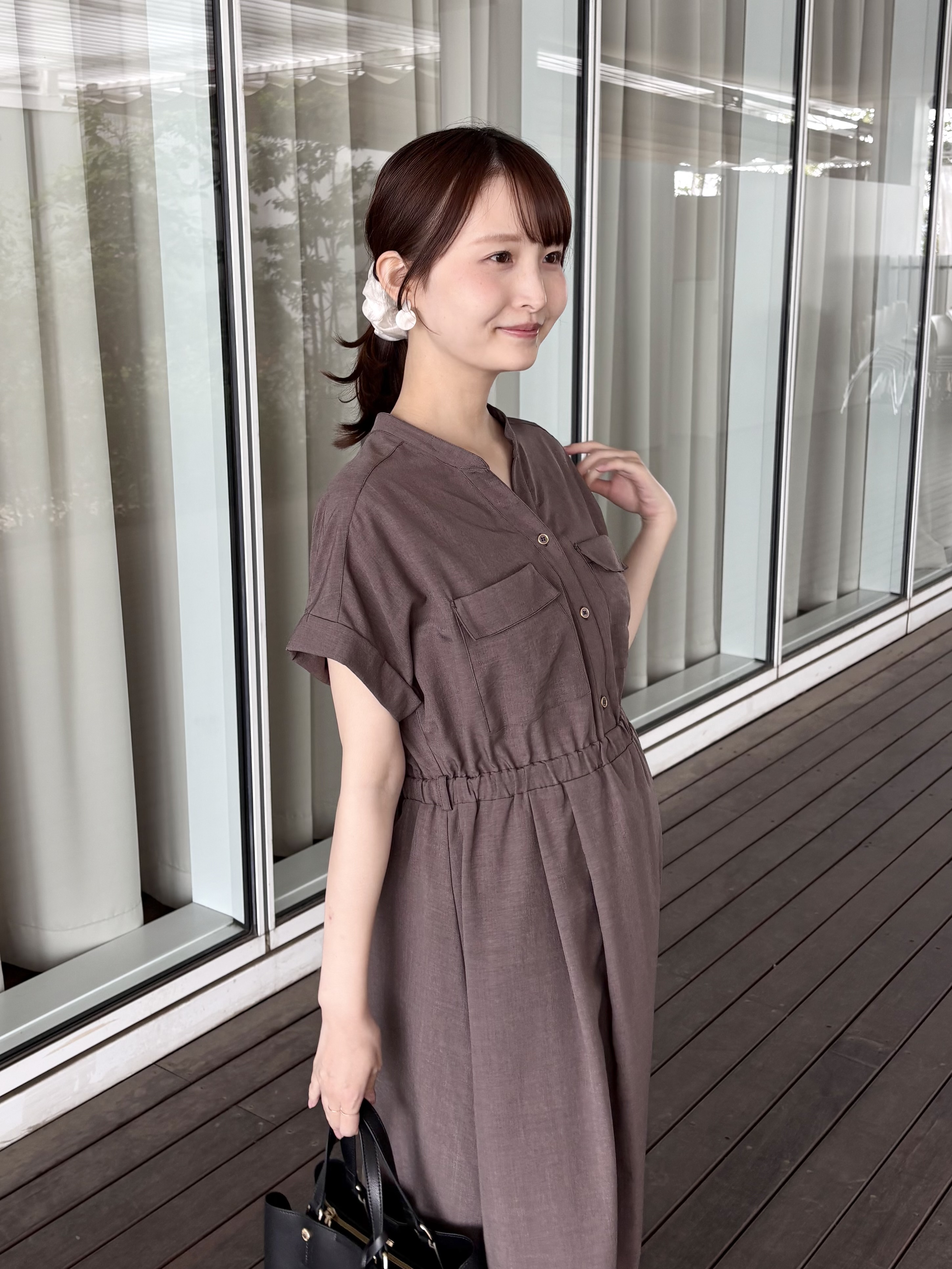 みさかさんの「index｜ダブルポケットスキッパーワンピース【防シワ／洗濯機OK】《XS～3L／6col》」を使ったコーディネート