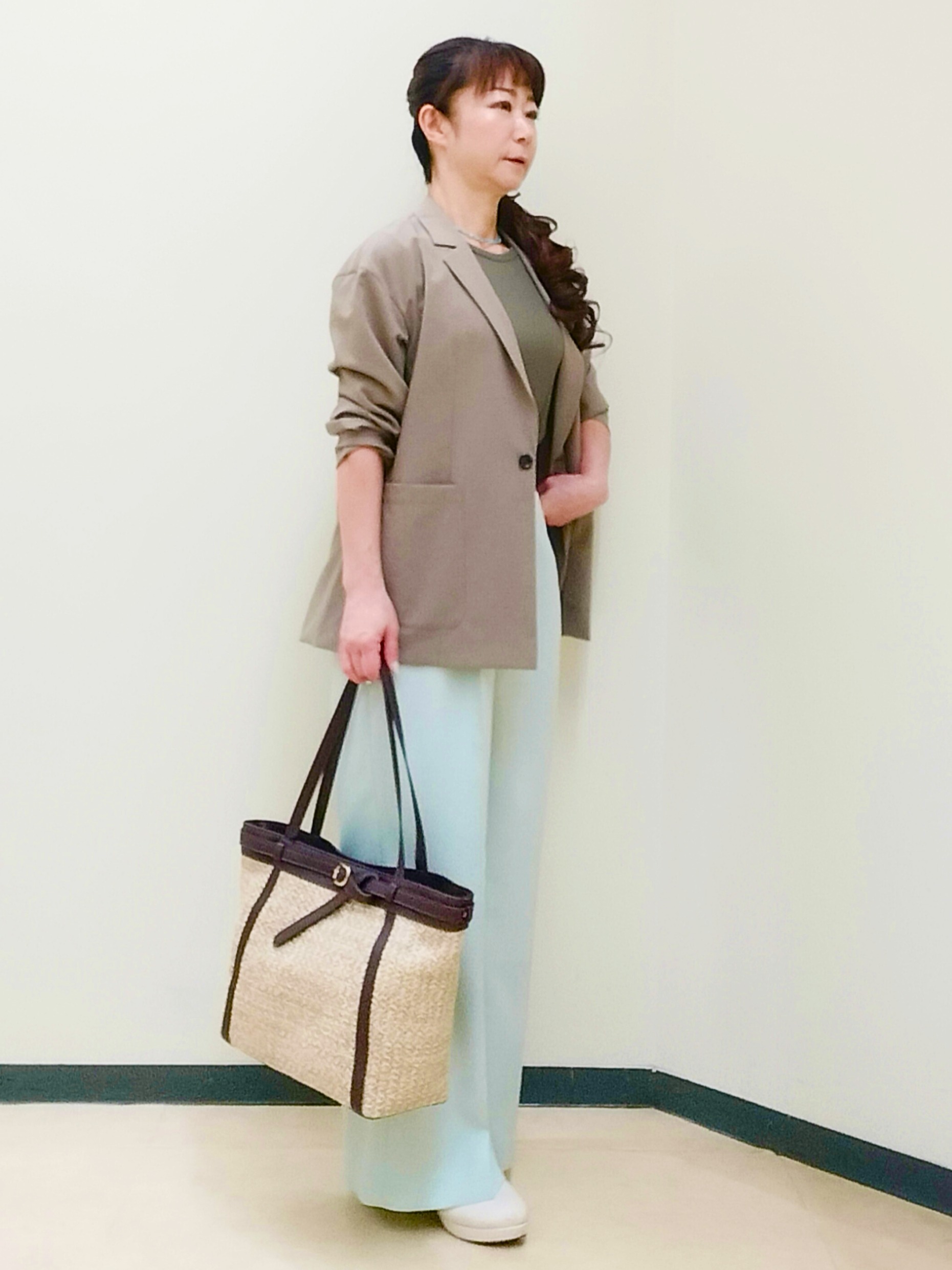 花さんの「Reflect｜【SS-4Lサイズ／接触冷感／シワになりにくい】リラクシーテーラードジャケット」を使ったコーディネート
