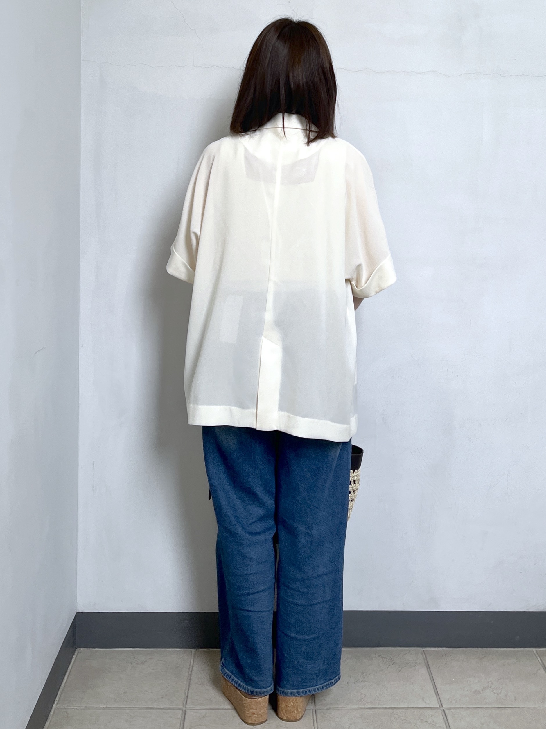 mikiさんの「OPAQUE.CLIP｜【接触冷感／吸水速乾／防シワ】リネンライクテーラードジャケット《洗濯機OK》」を使ったコーディネート