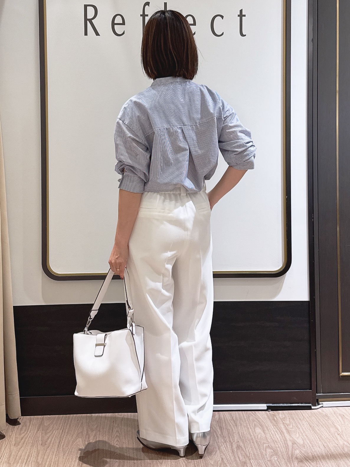 nekoさんの「Reflect｜【接触冷感】八分袖フロントフリルブラウス」を使ったコーディネート