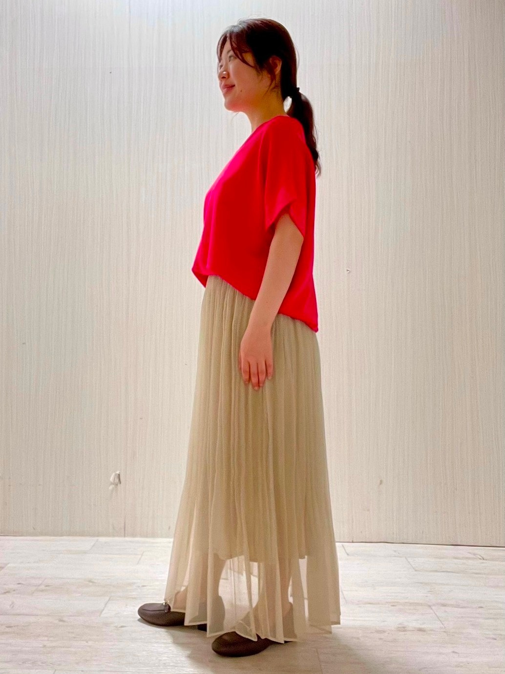 Mさんの「UNTITLED｜【11色展開/体型カバー】前後2WAYフレンチスリーブニット」を使ったコーディネート